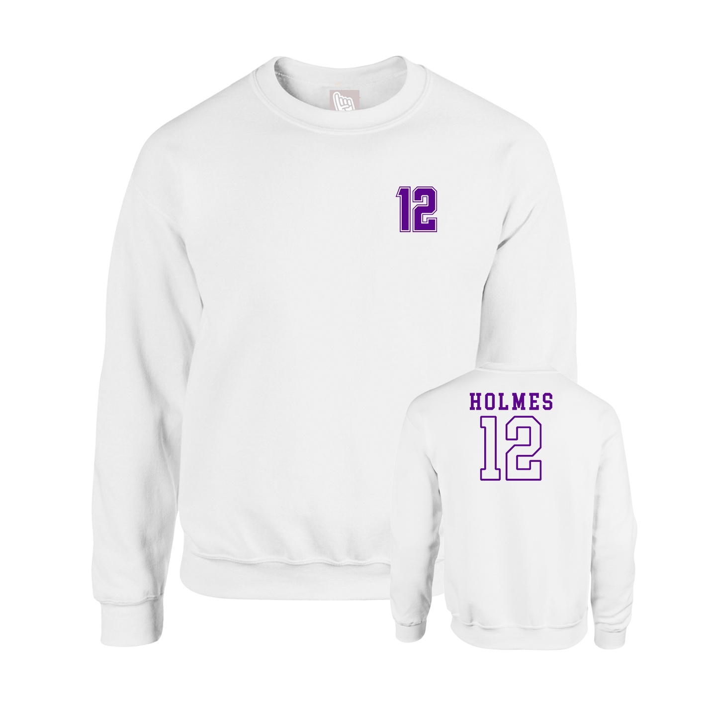 Fleece Crew — Chest Back in White