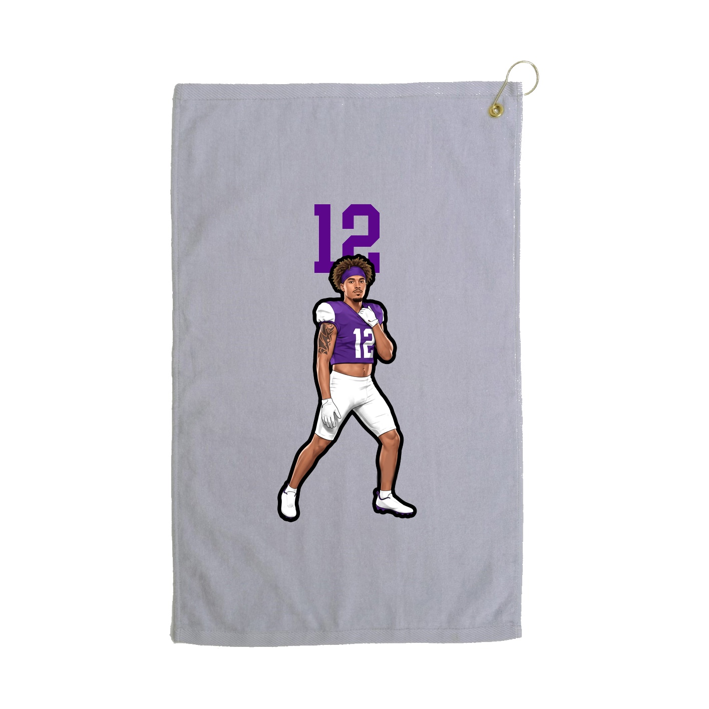 Golf Towel — Number Top in Grey