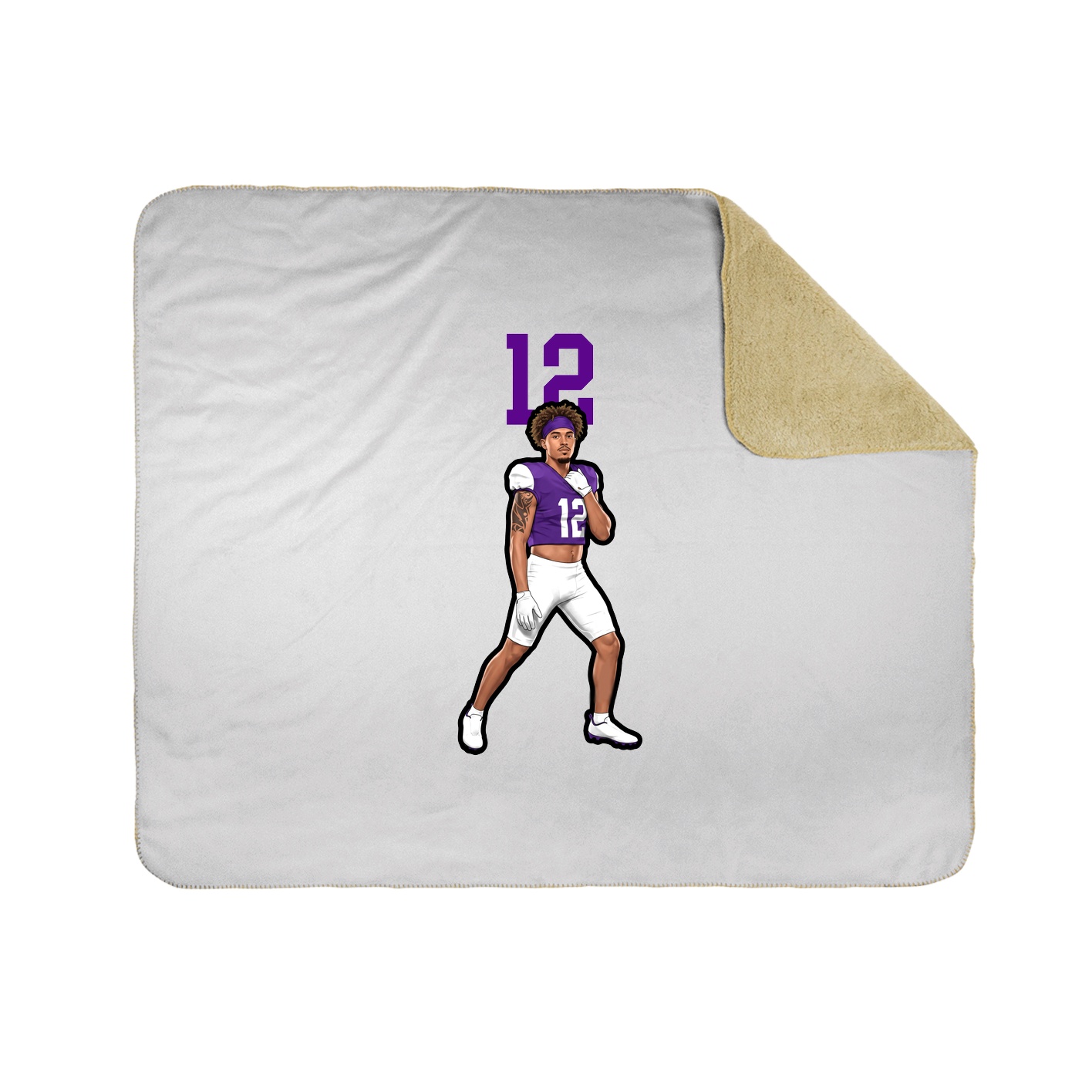 Throw Blanket — Number Top in White