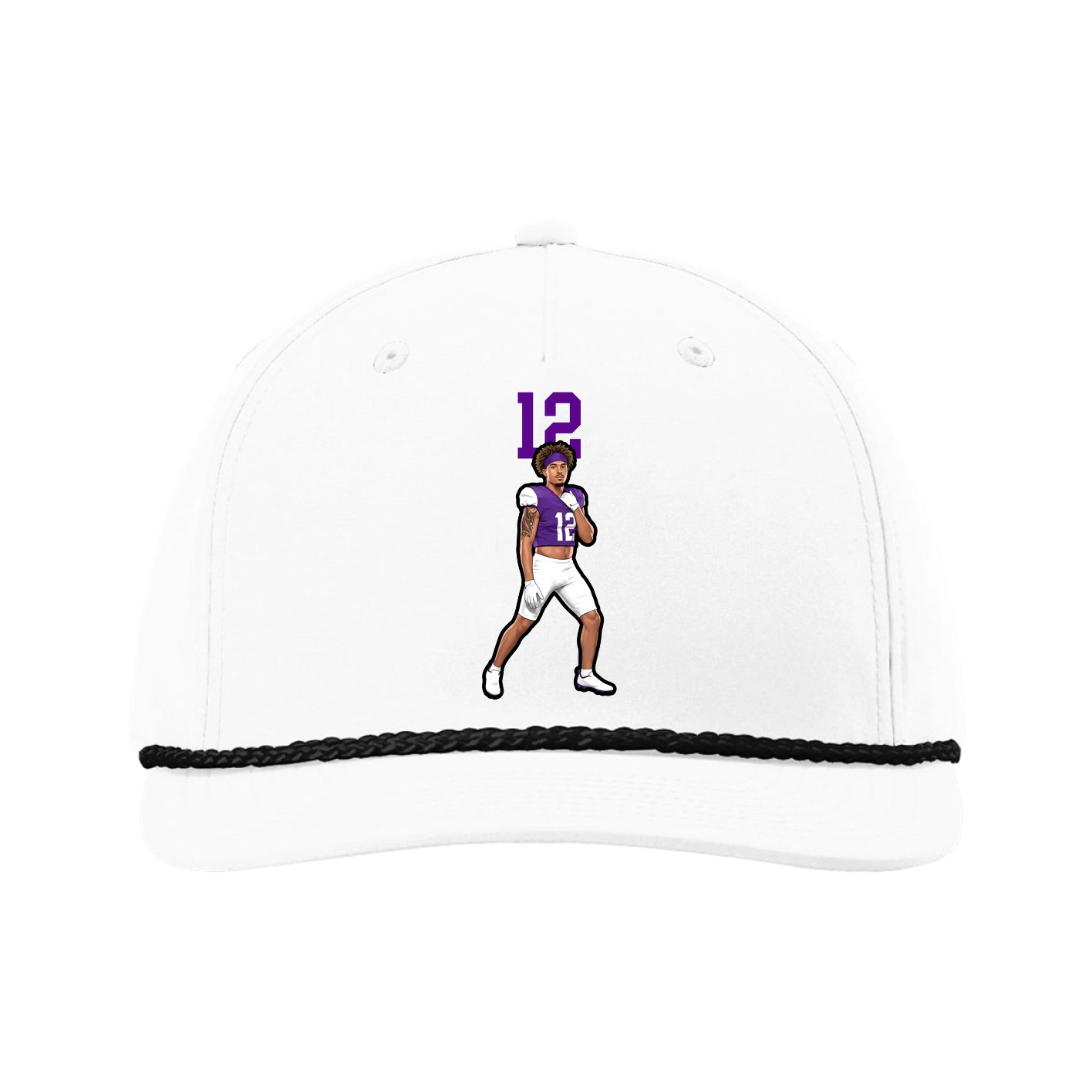 Five-Panel Classic Rope Cap — Number Top in White