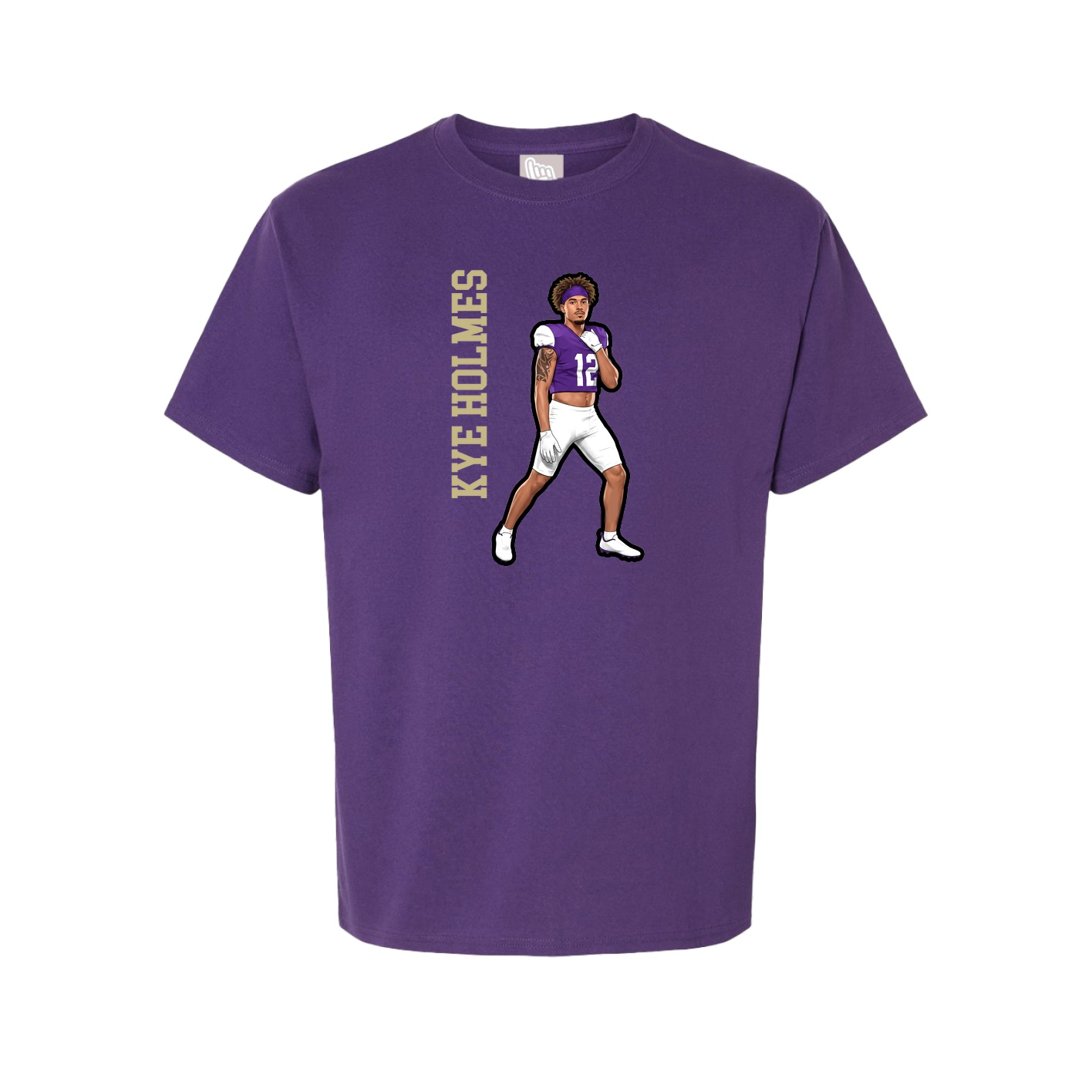 Youth Tee — Name Vertical in Purple