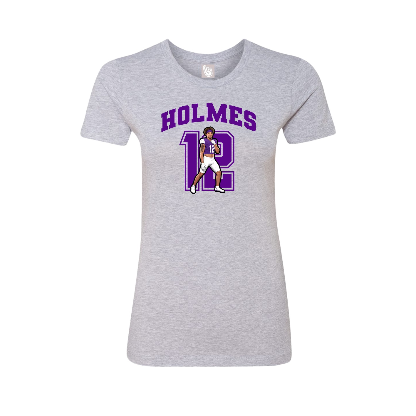 Fitted Women's Tee — Number in Grey