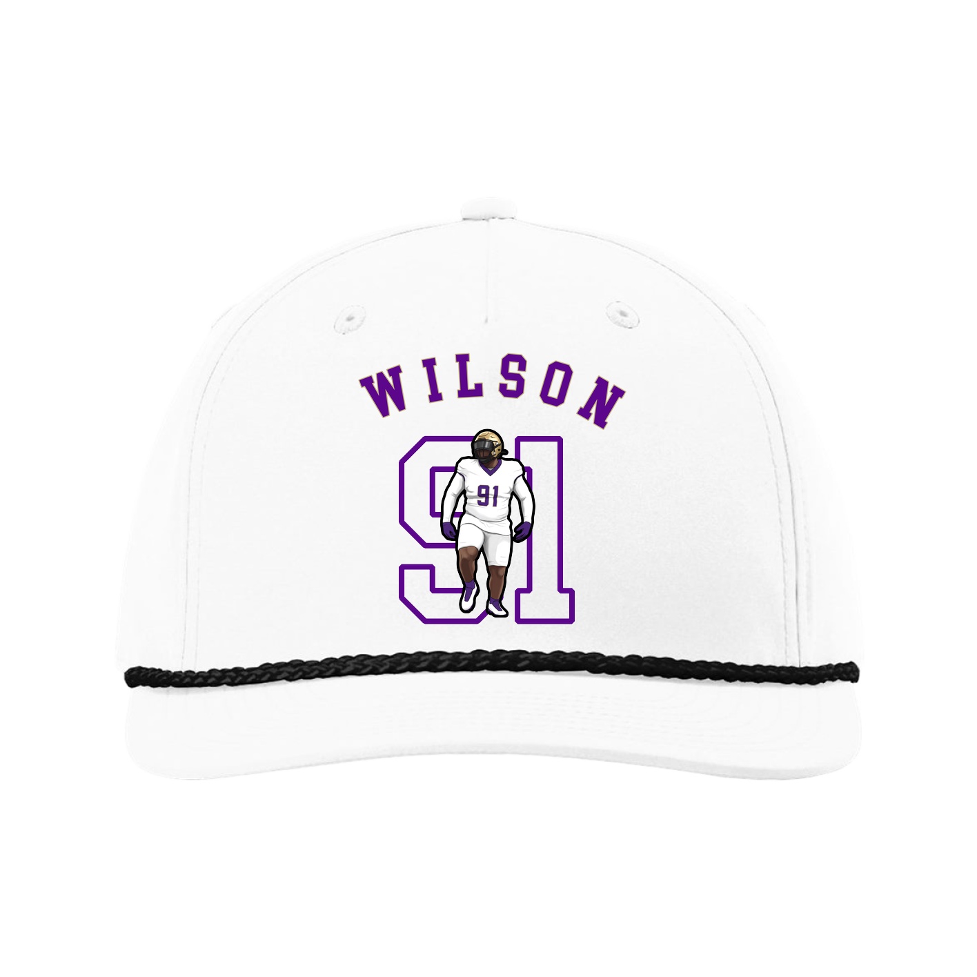 Five-Panel Classic Rope Cap — Shirsey Arch in White