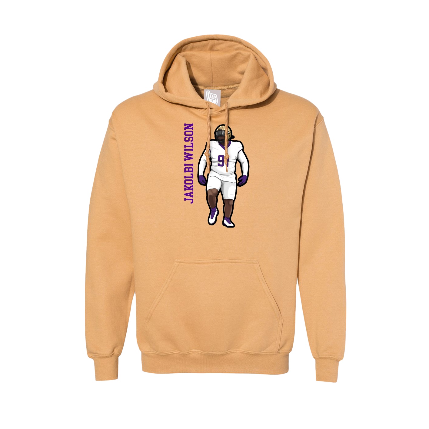 Hoodie — Name Vertical in Vegas Gold