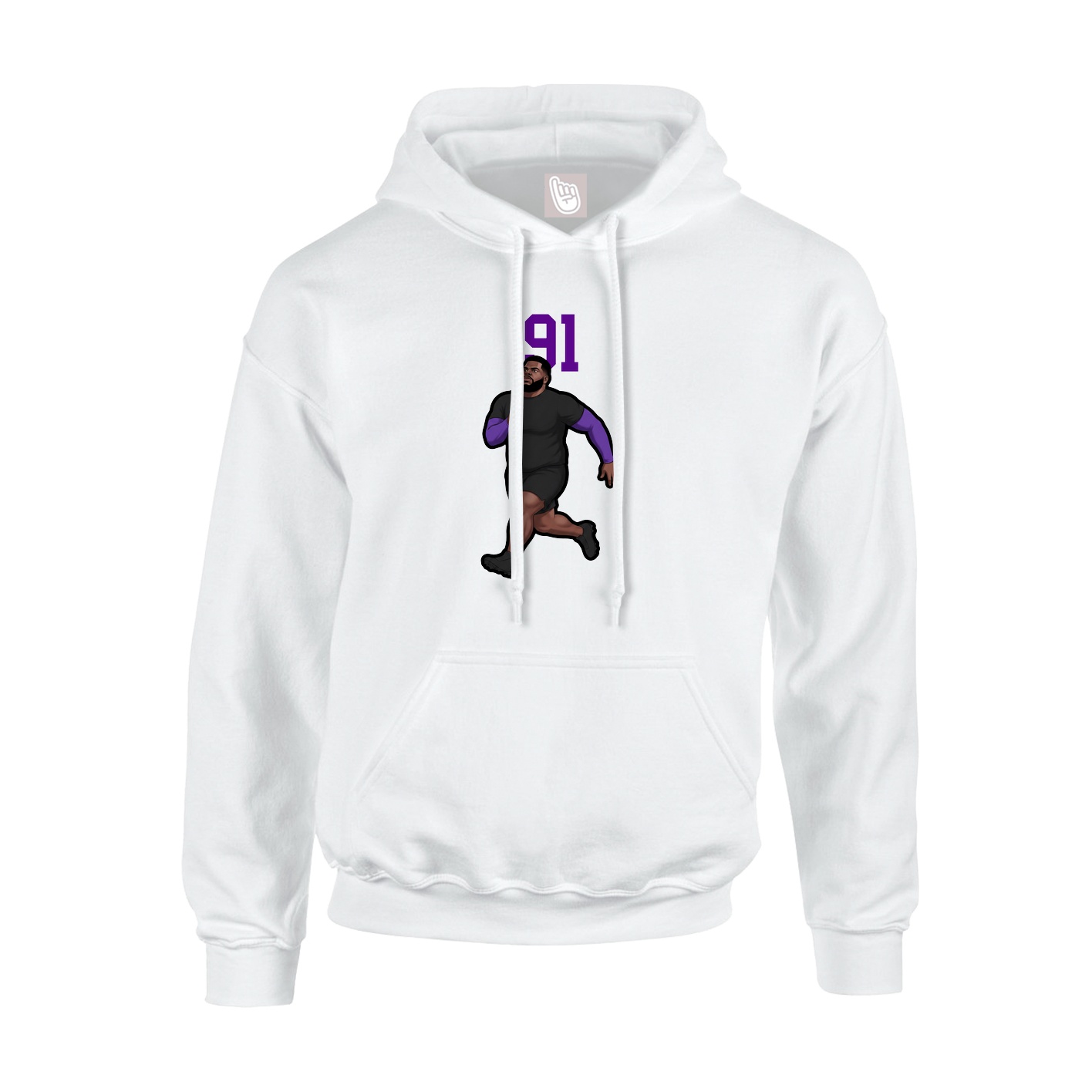 Youth Hoodie — Number Top in White