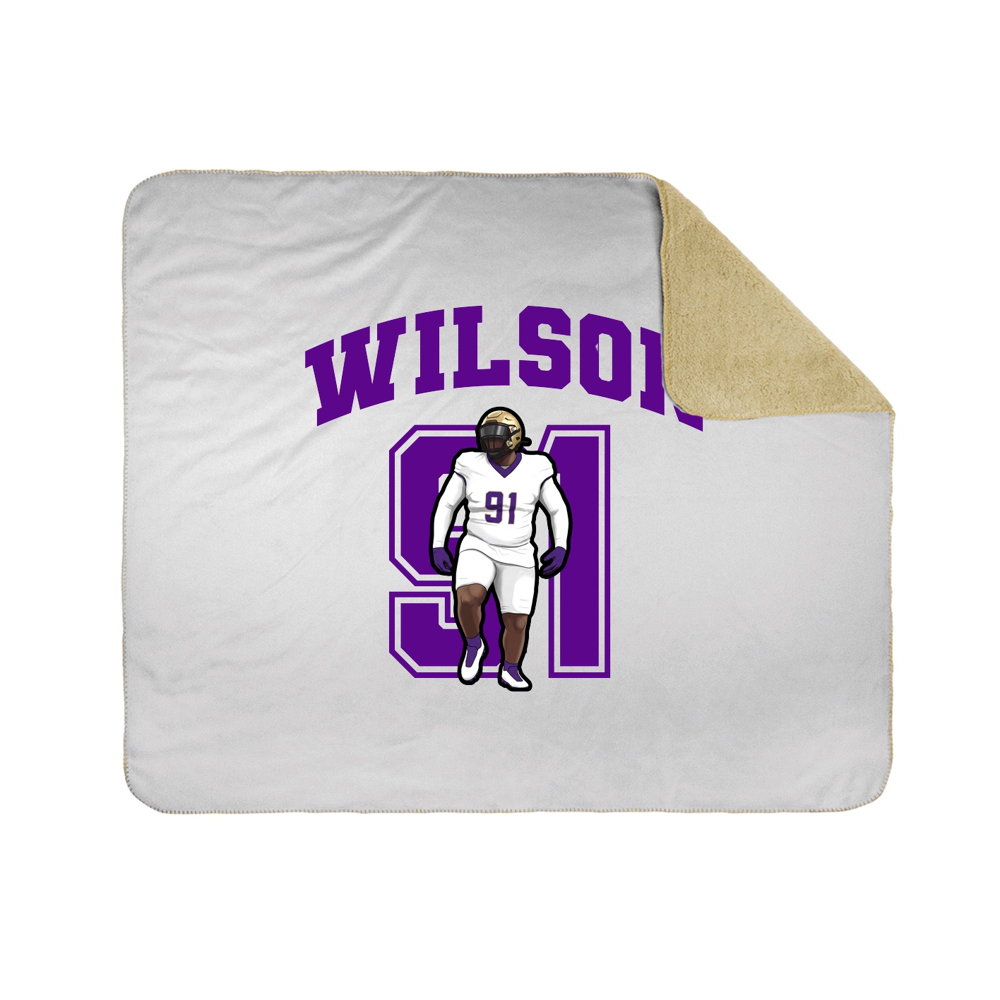 Throw Blanket — Number in White