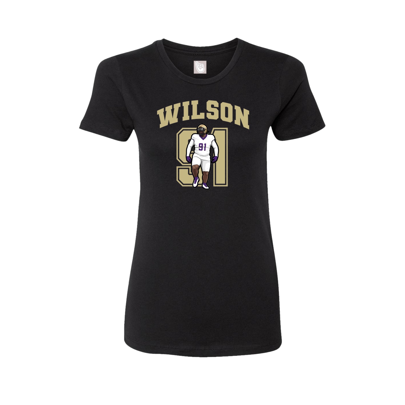 Fitted Women's Tee — Number in Black