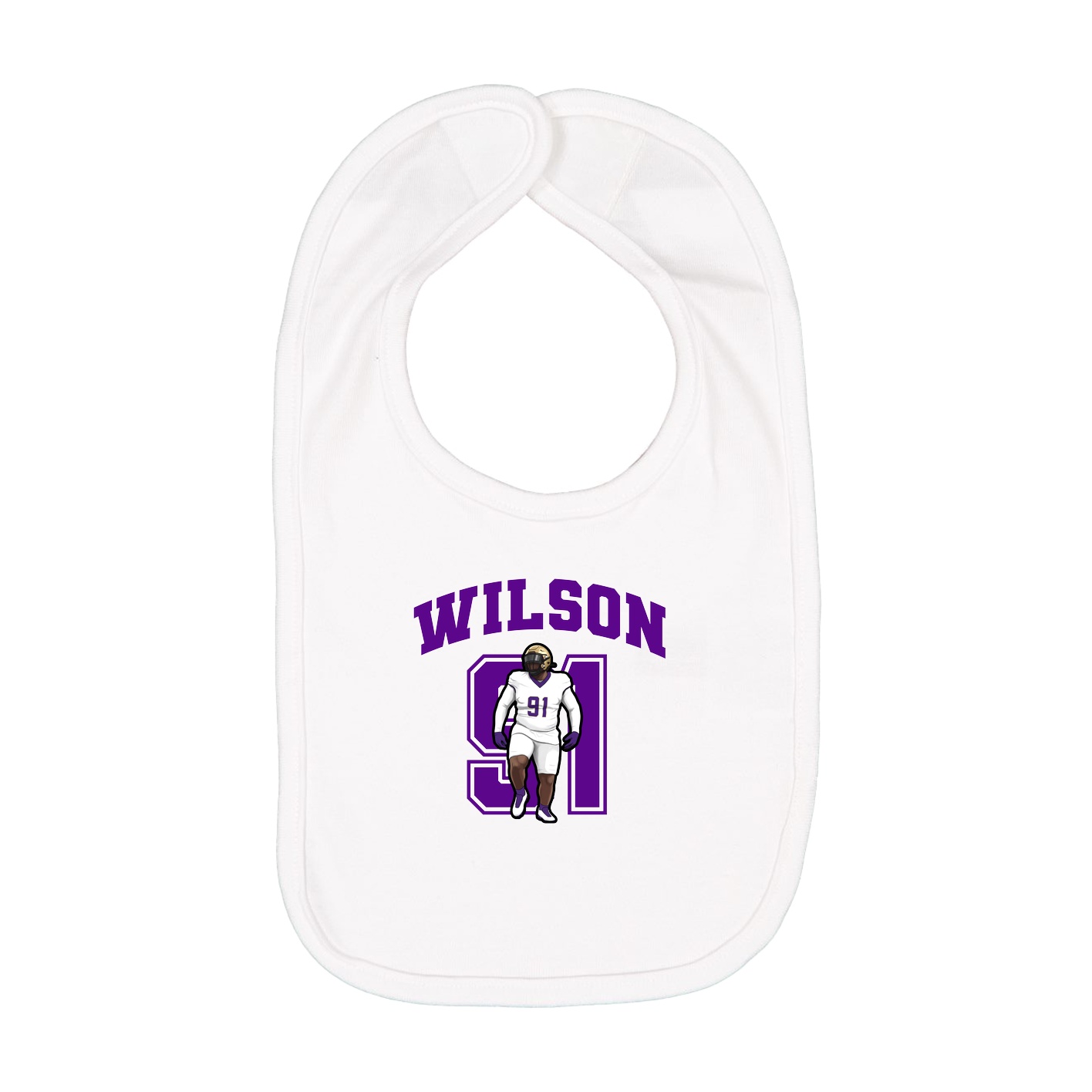 Infant Bib — Number in White