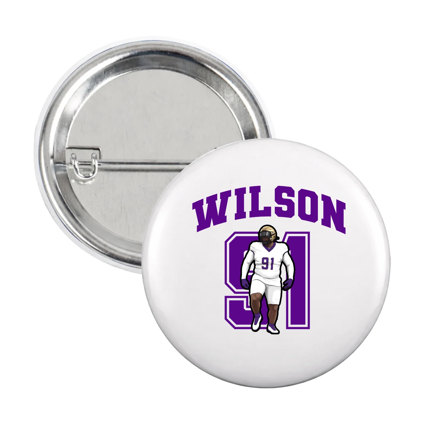 Game Day Button — Number in White