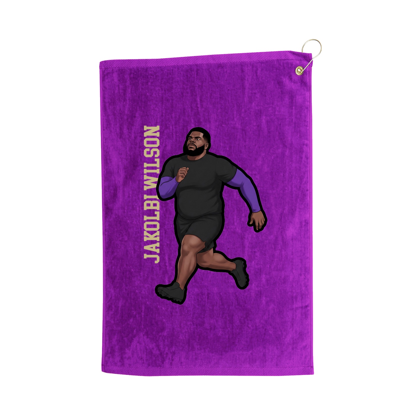 Golf Towel — Name Vertical in Purple
