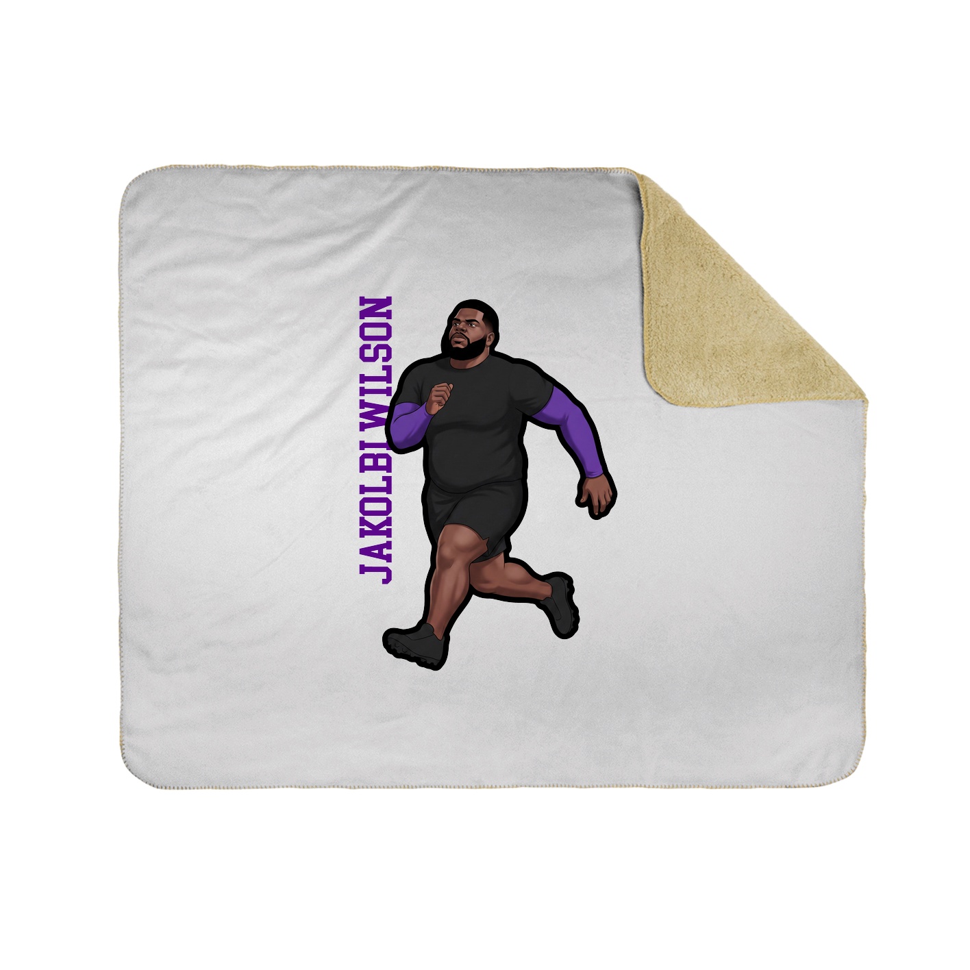 Throw Blanket — Name Vertical in White