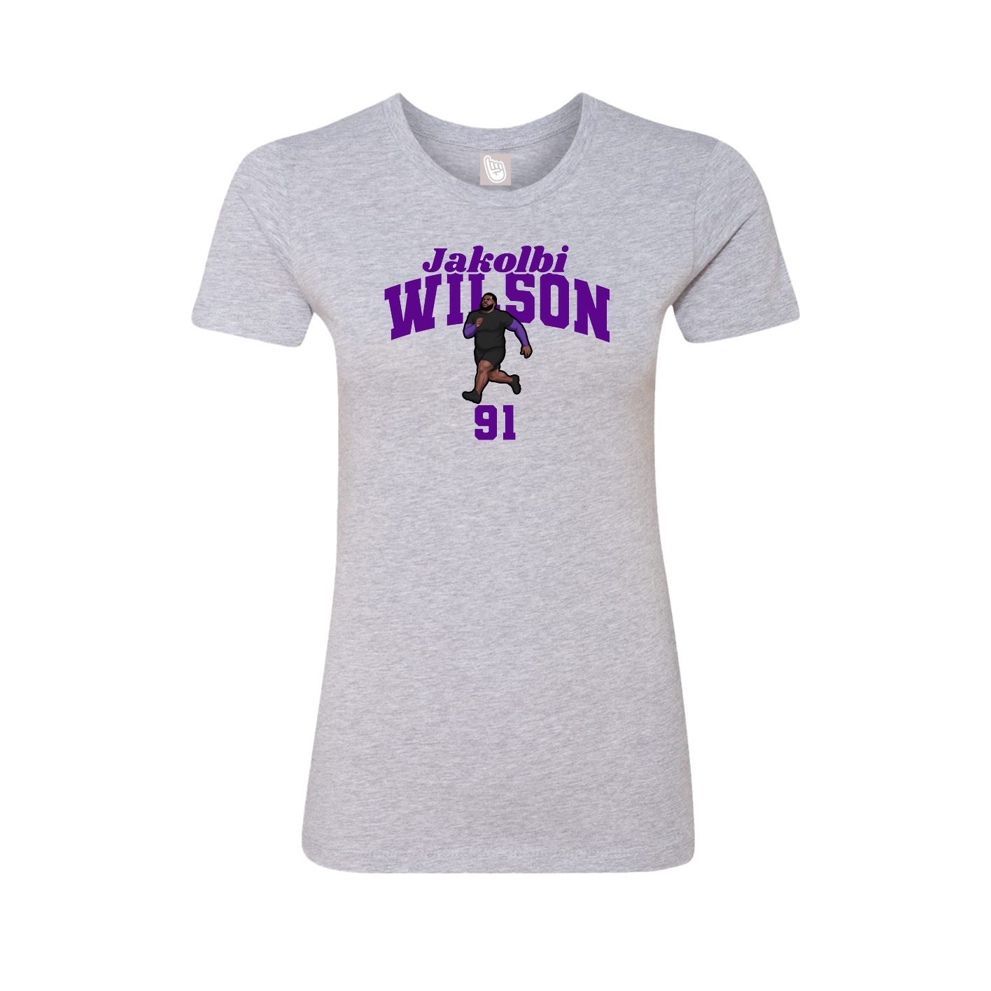 Fitted Women's Tee — Signature Arch in Grey