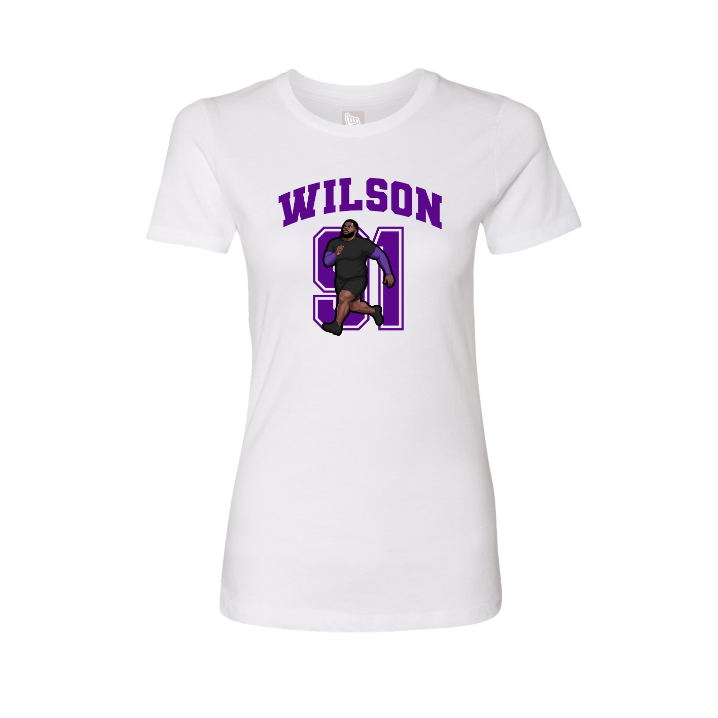 Fitted Women's Tee — Number in White