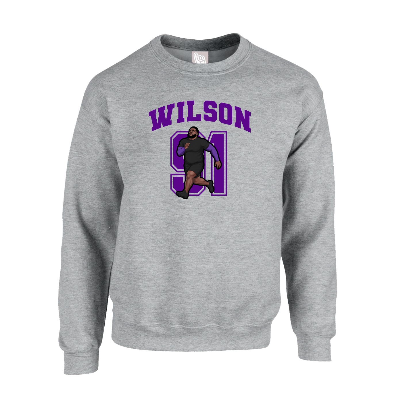 Fleece Crew — Number in Grey