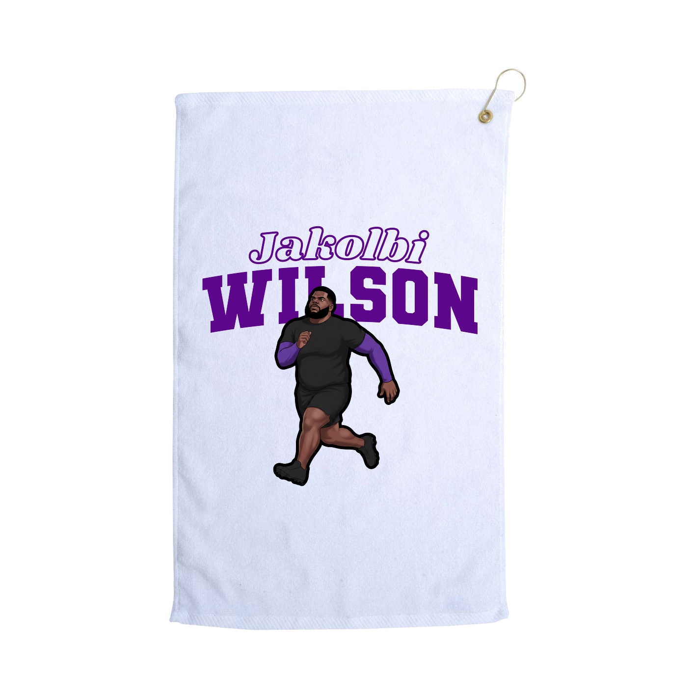 Golf Towel — Name Arch in White