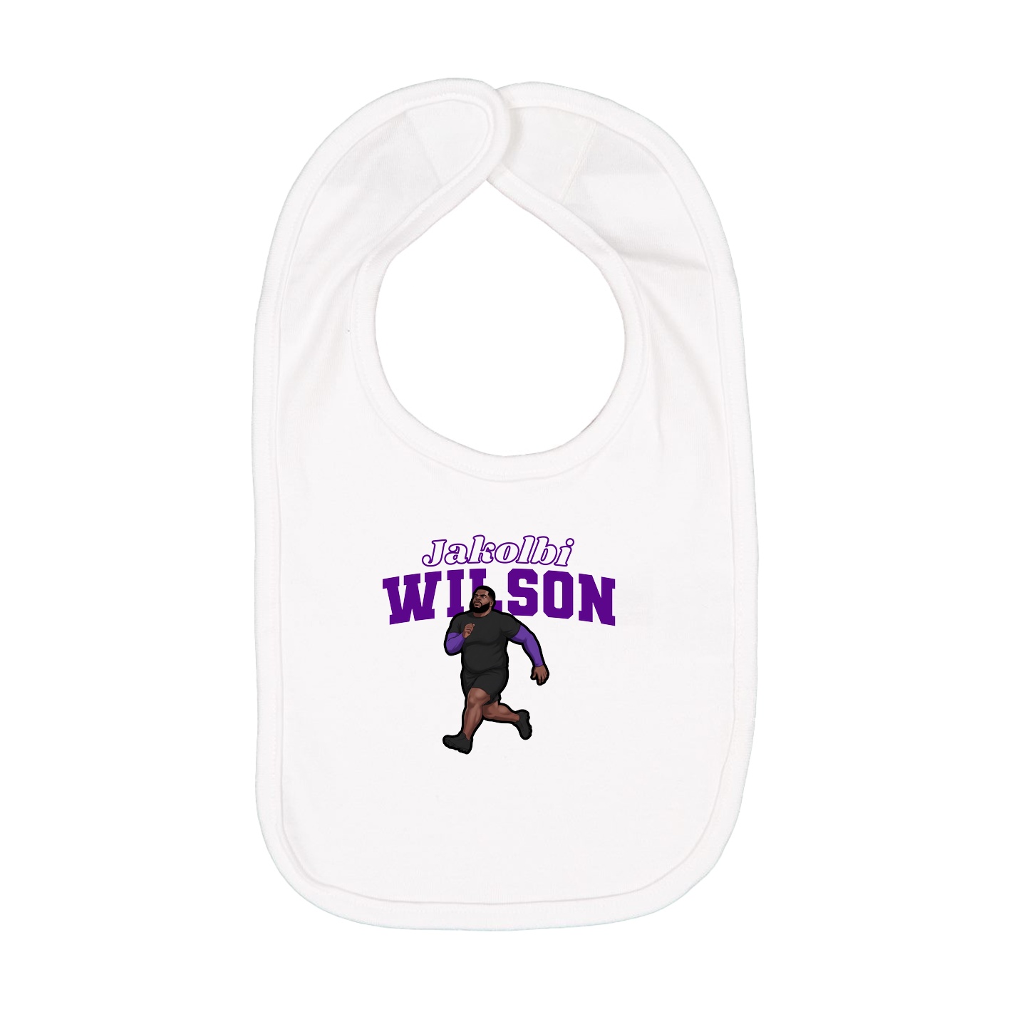 Infant Bib — Name Arch in White