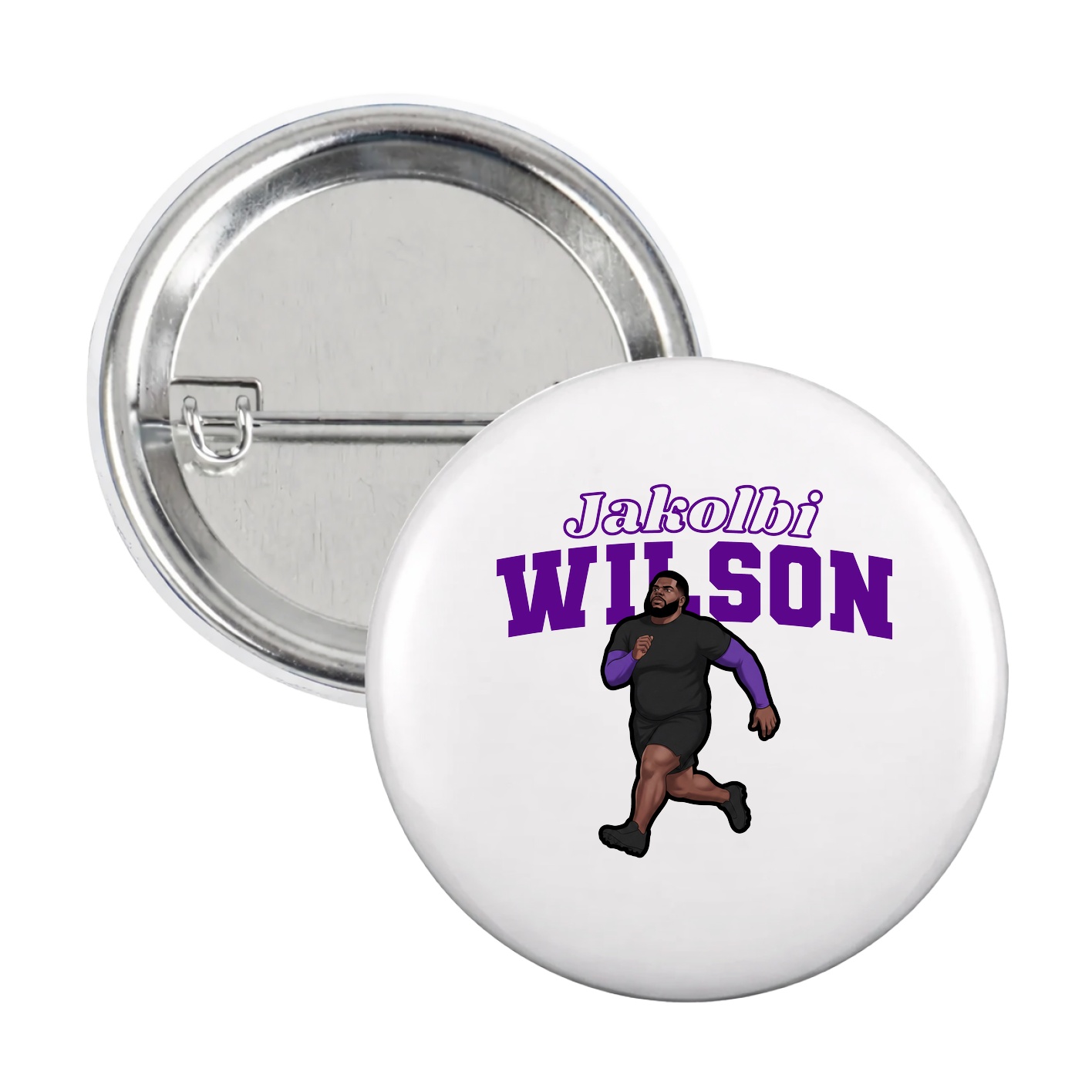 Game Day Button — Name Arch in White