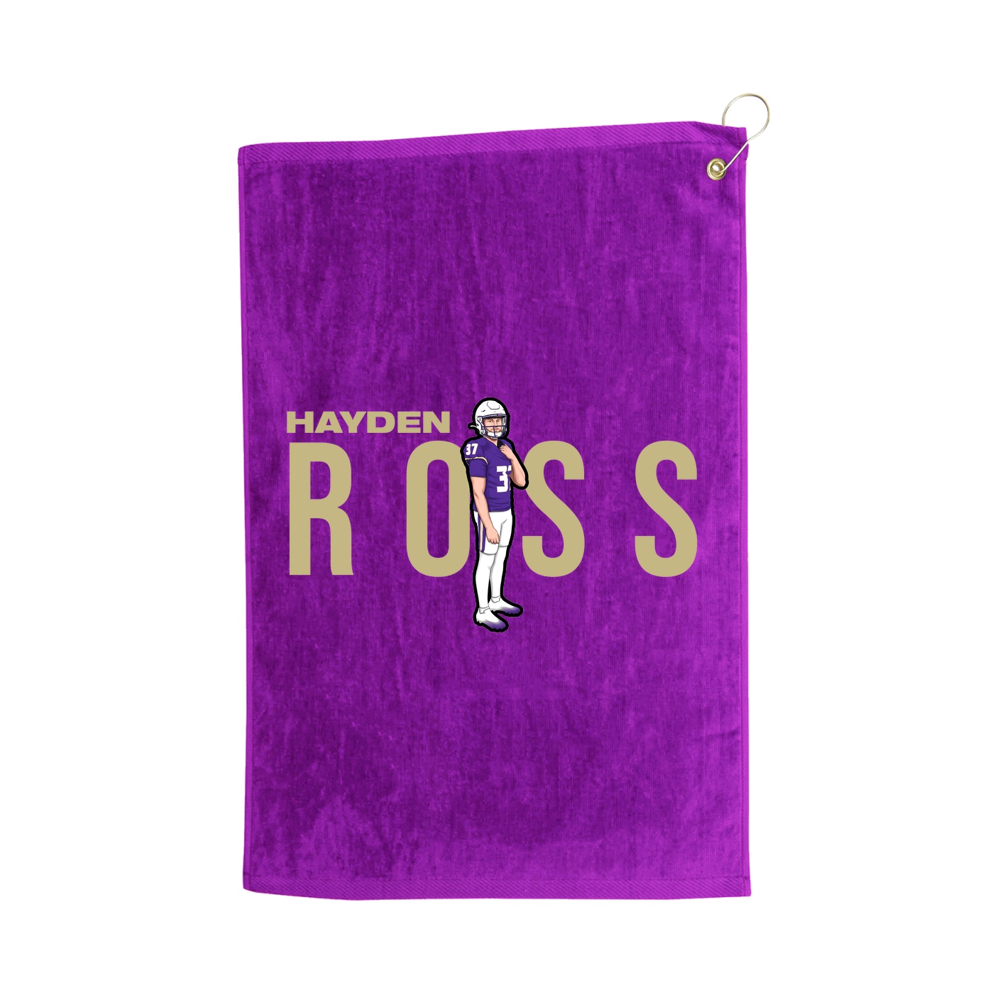 Golf Towel — Player Name in Purple