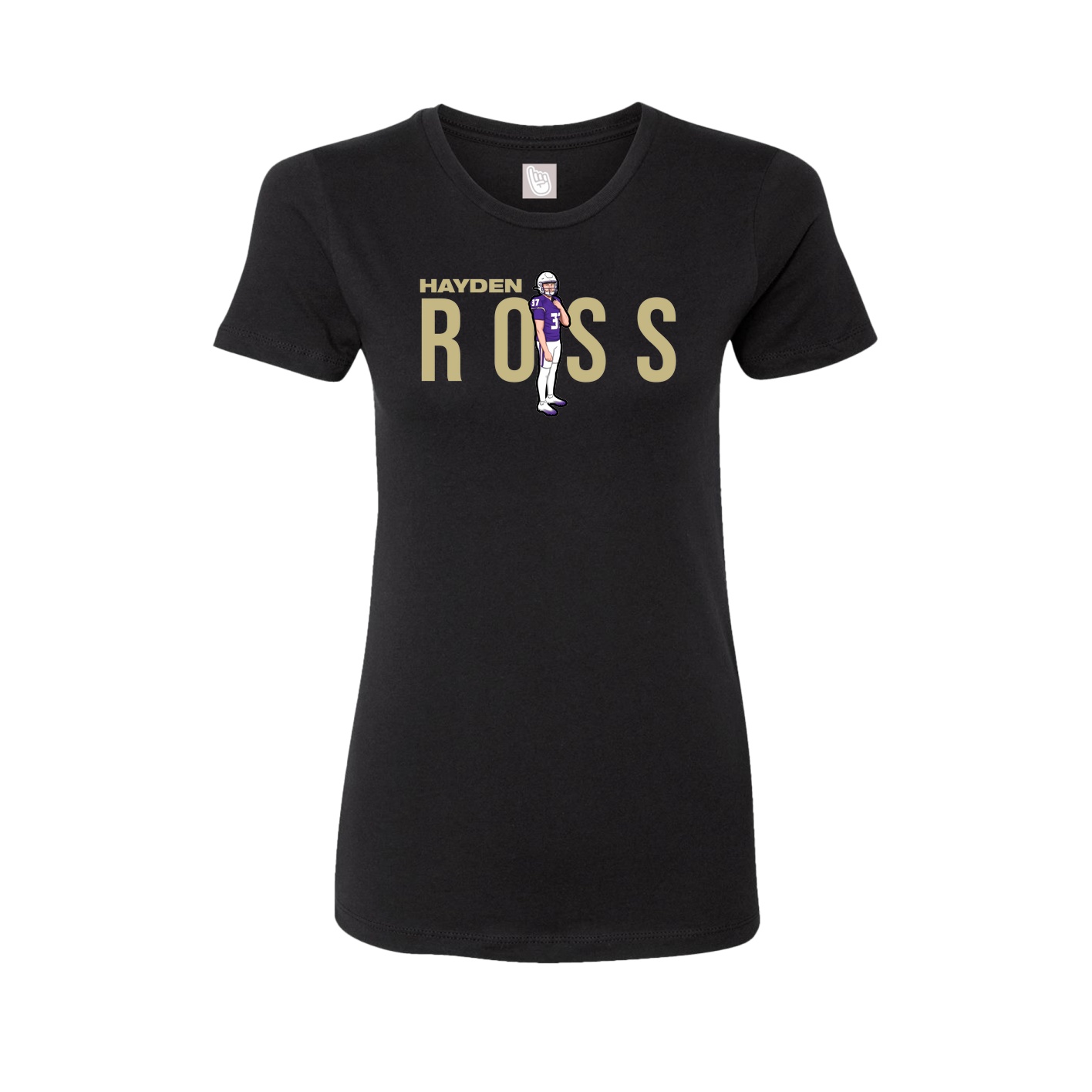 Fitted Women's Tee — Player Name in Black