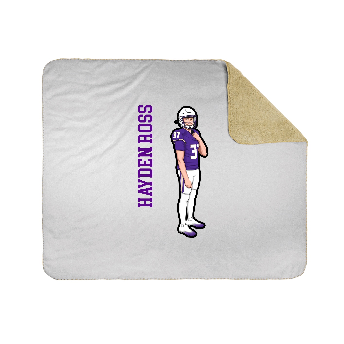 Throw Blanket — Name Vertical in White