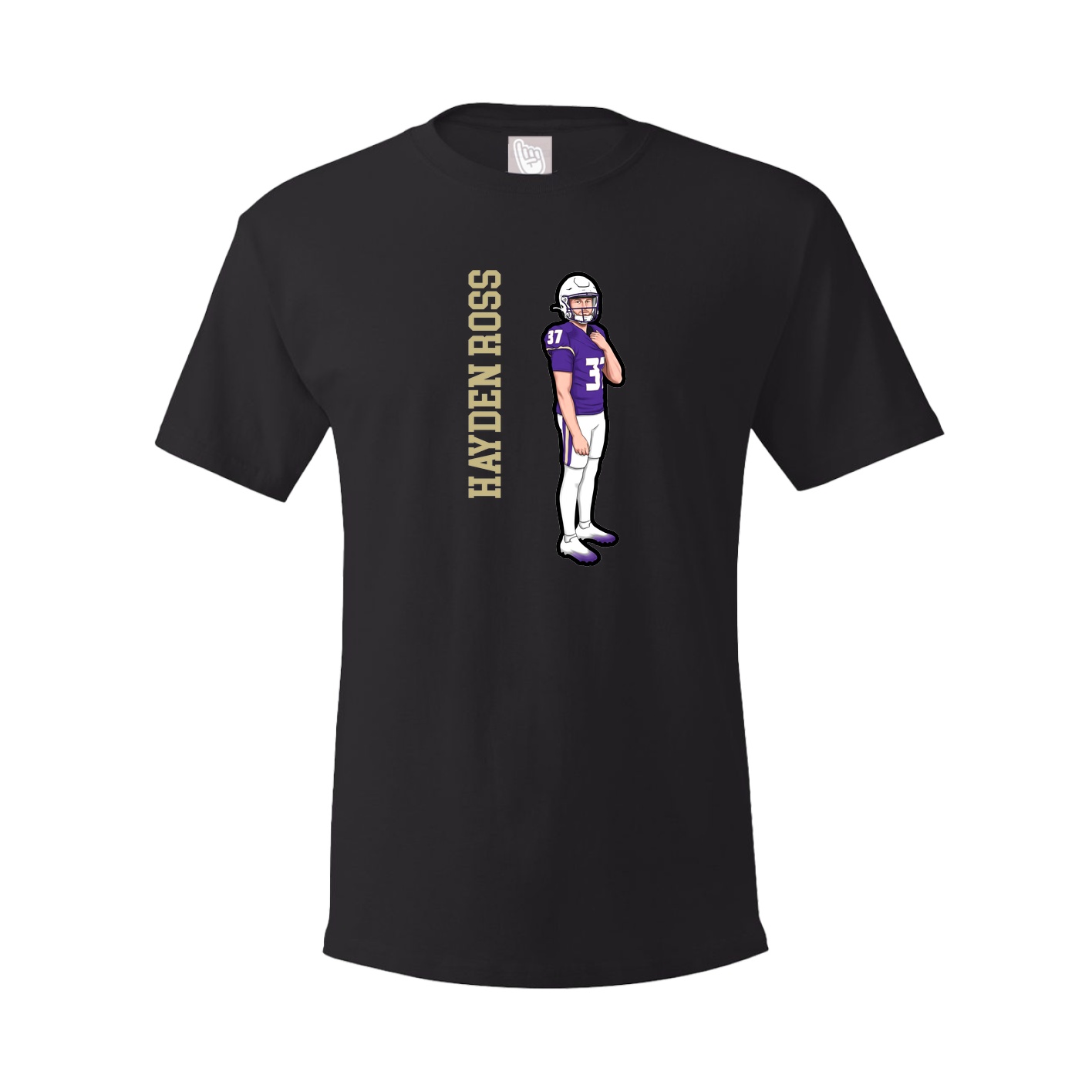Youth Tee — Name Vertical in Black