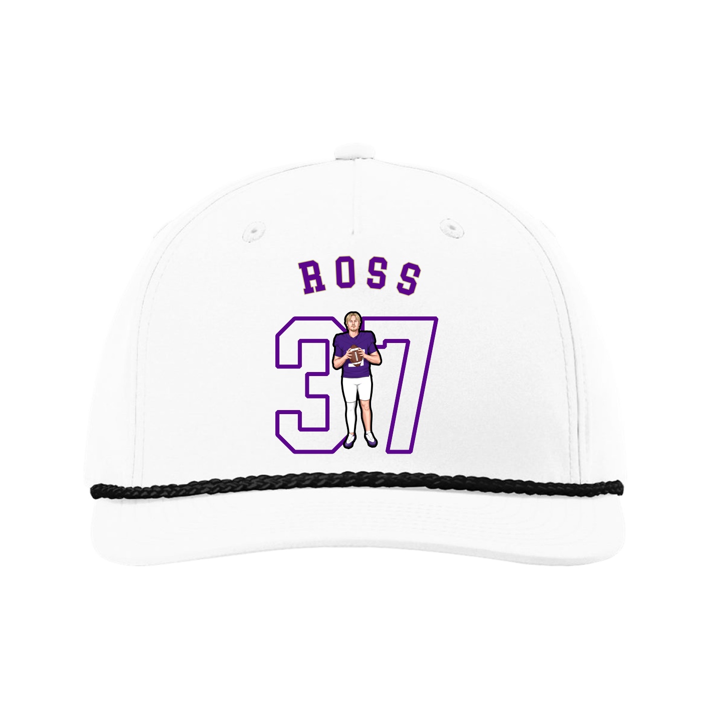 Five-Panel Classic Rope Cap — Shirsey Arch in White