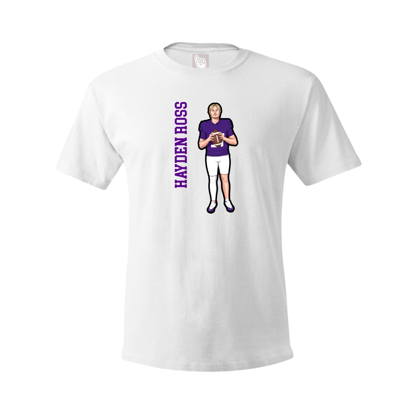 Youth Tee — Name Vertical in White