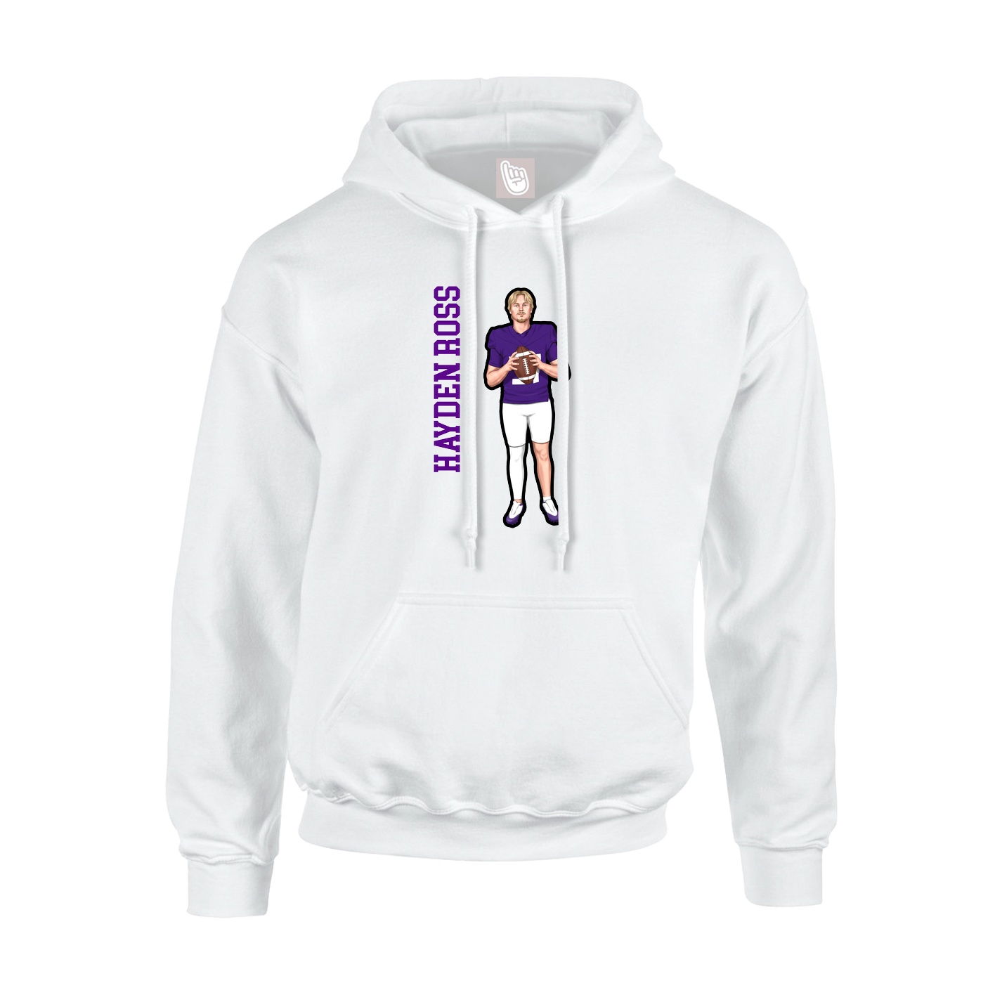 Hoodie — Name Vertical in White
