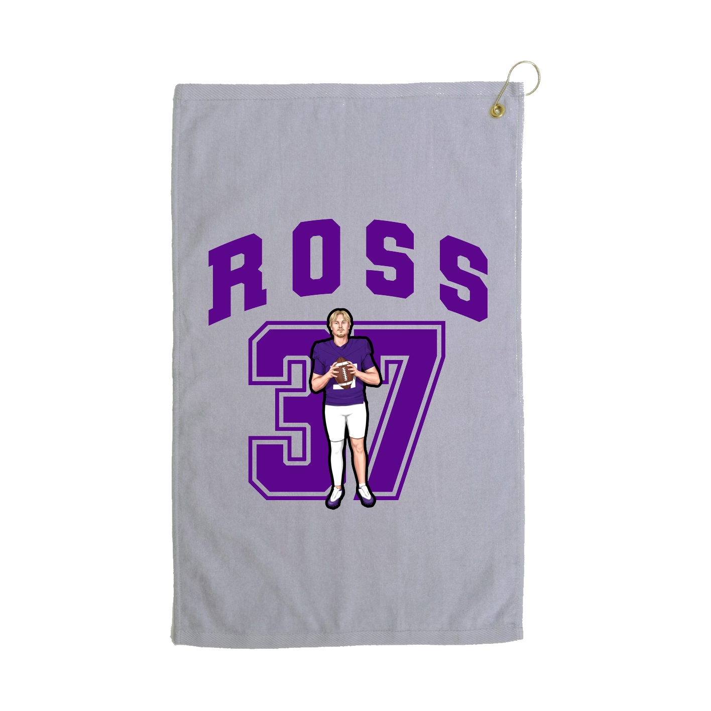 Golf Towel — Number in Grey