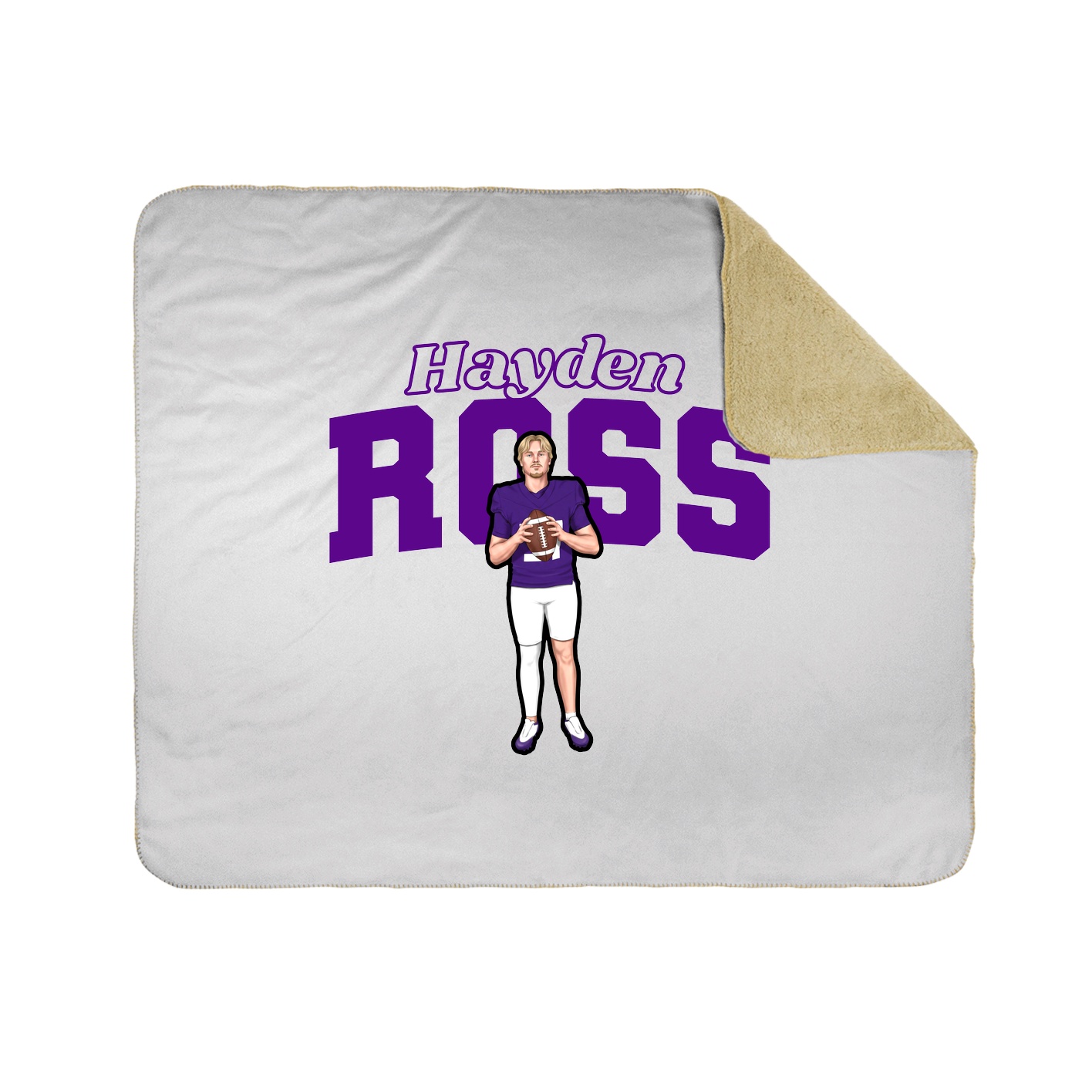 Throw Blanket — Name Arch in White