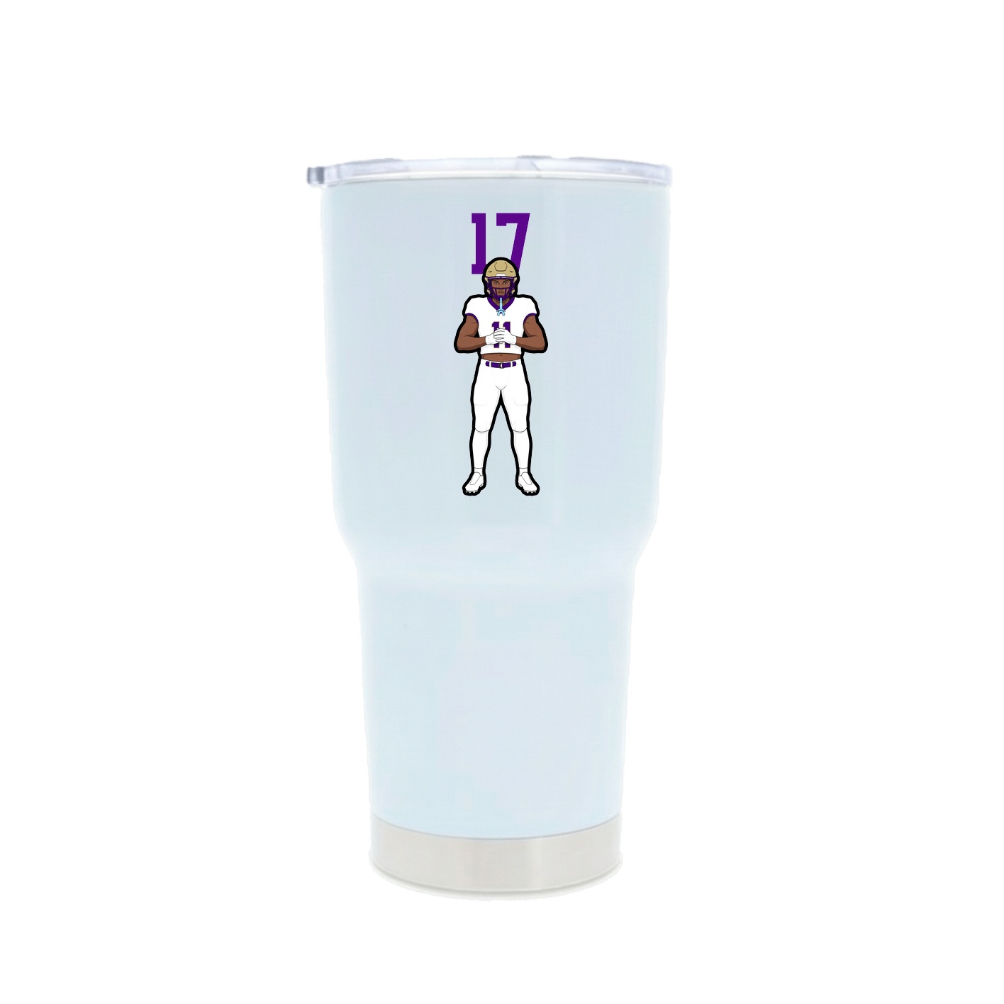 30oz Stainless Steel Tumbler — Number Top in White