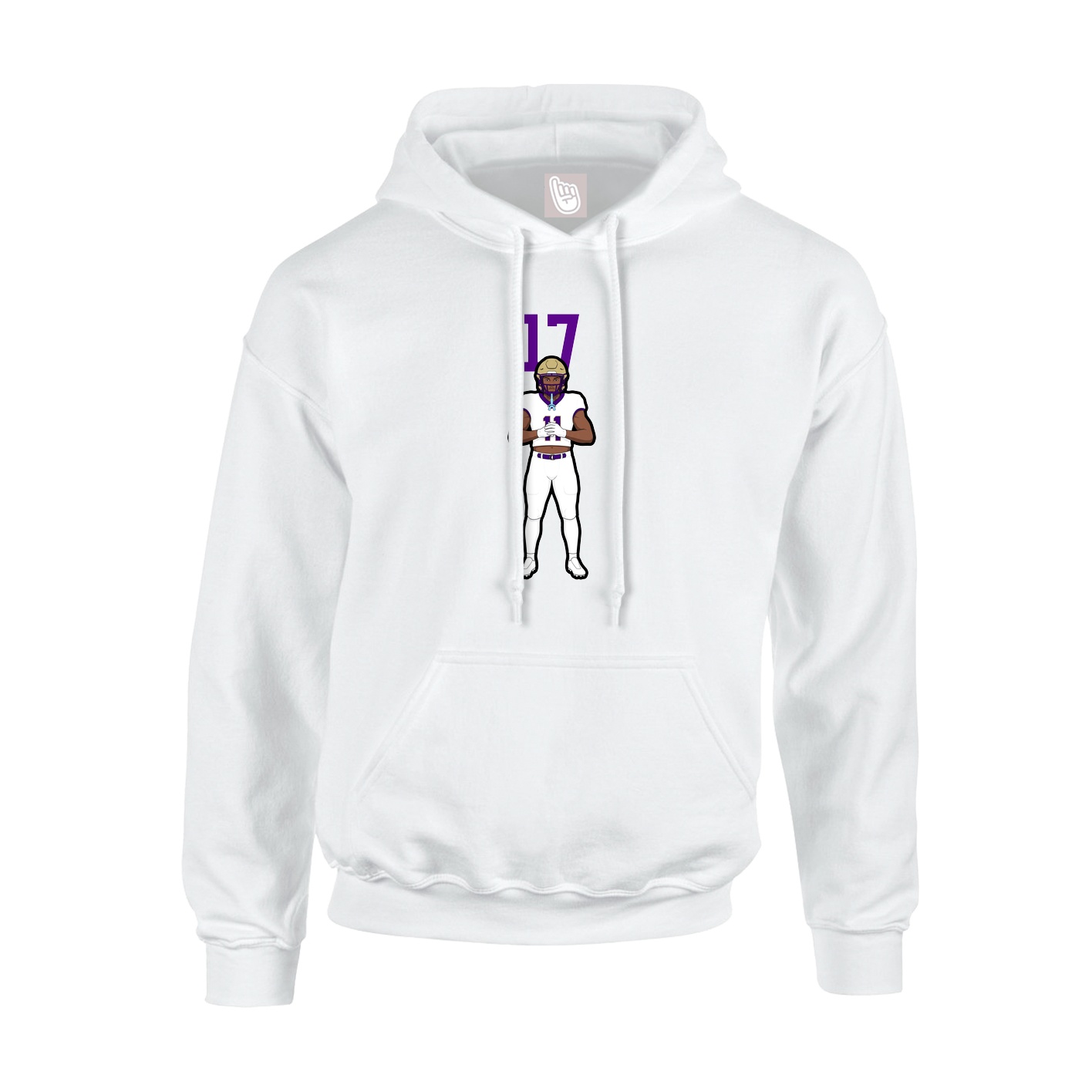 Youth Hoodie — Number Top in White