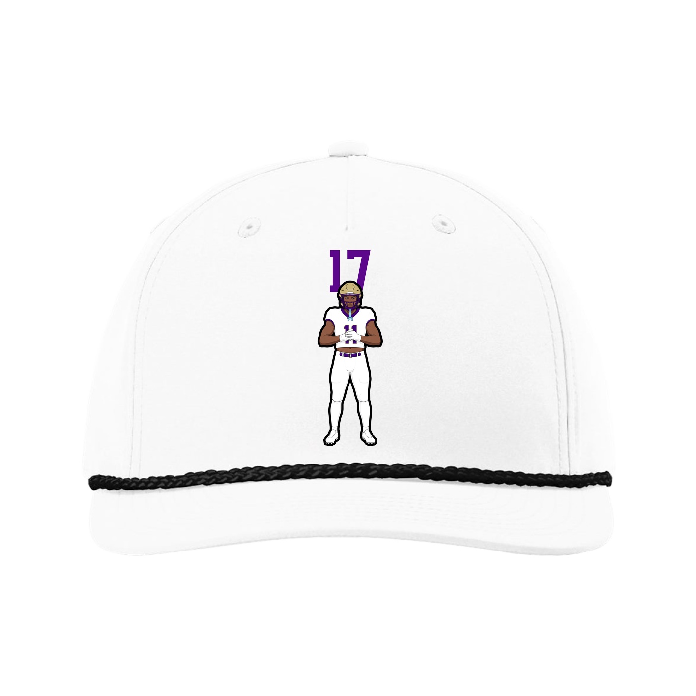 Five-Panel Classic Rope Cap — Number Top in White