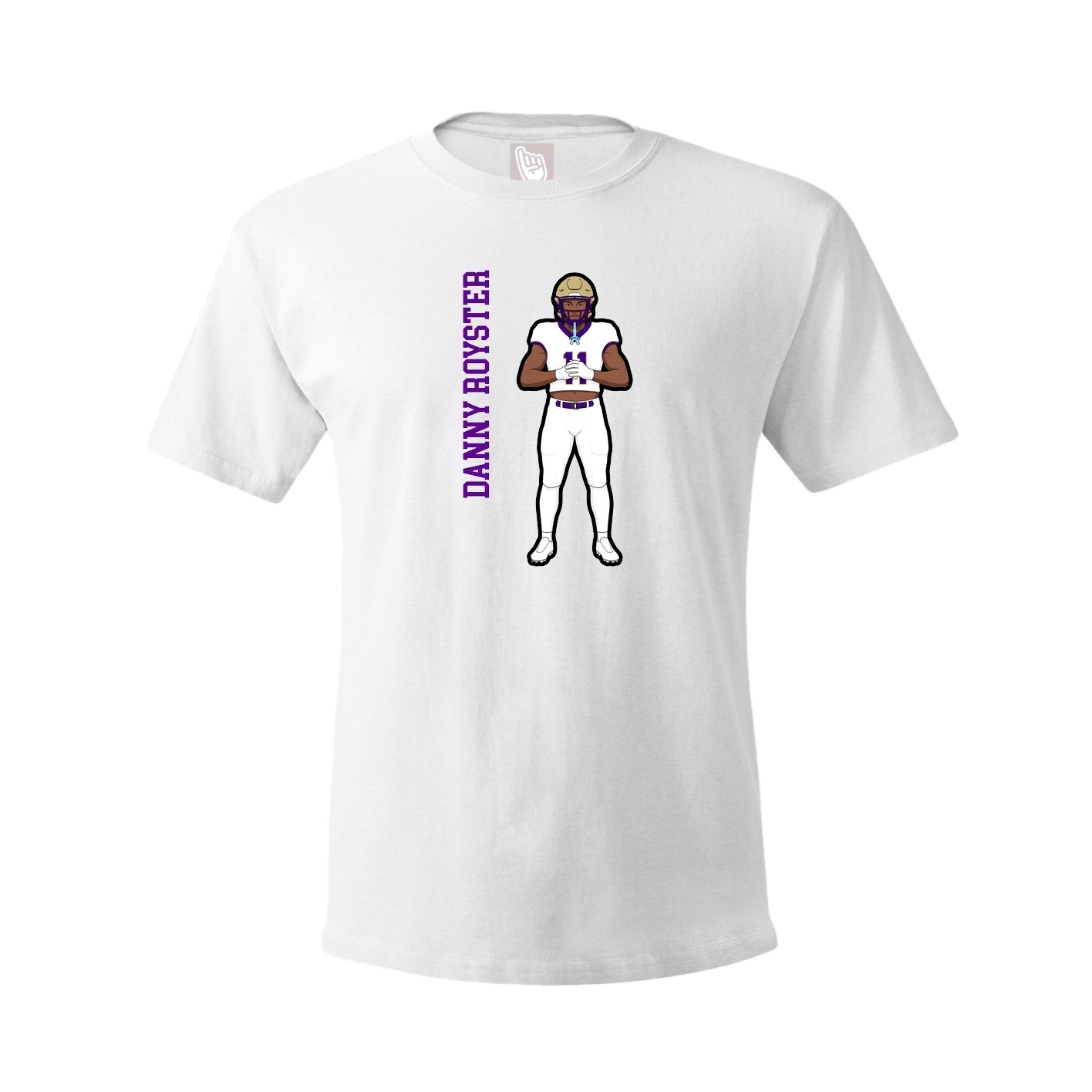 Youth Tee — Name Vertical in White