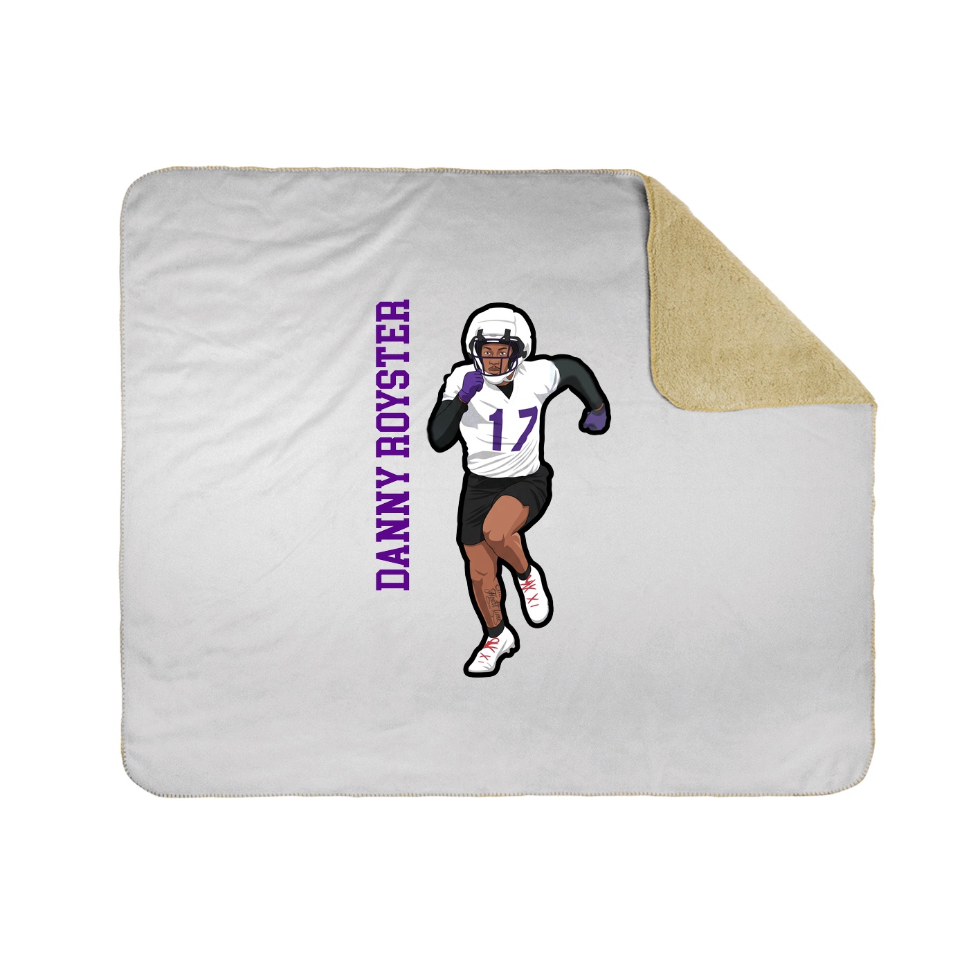 Throw Blanket — Name Vertical in White