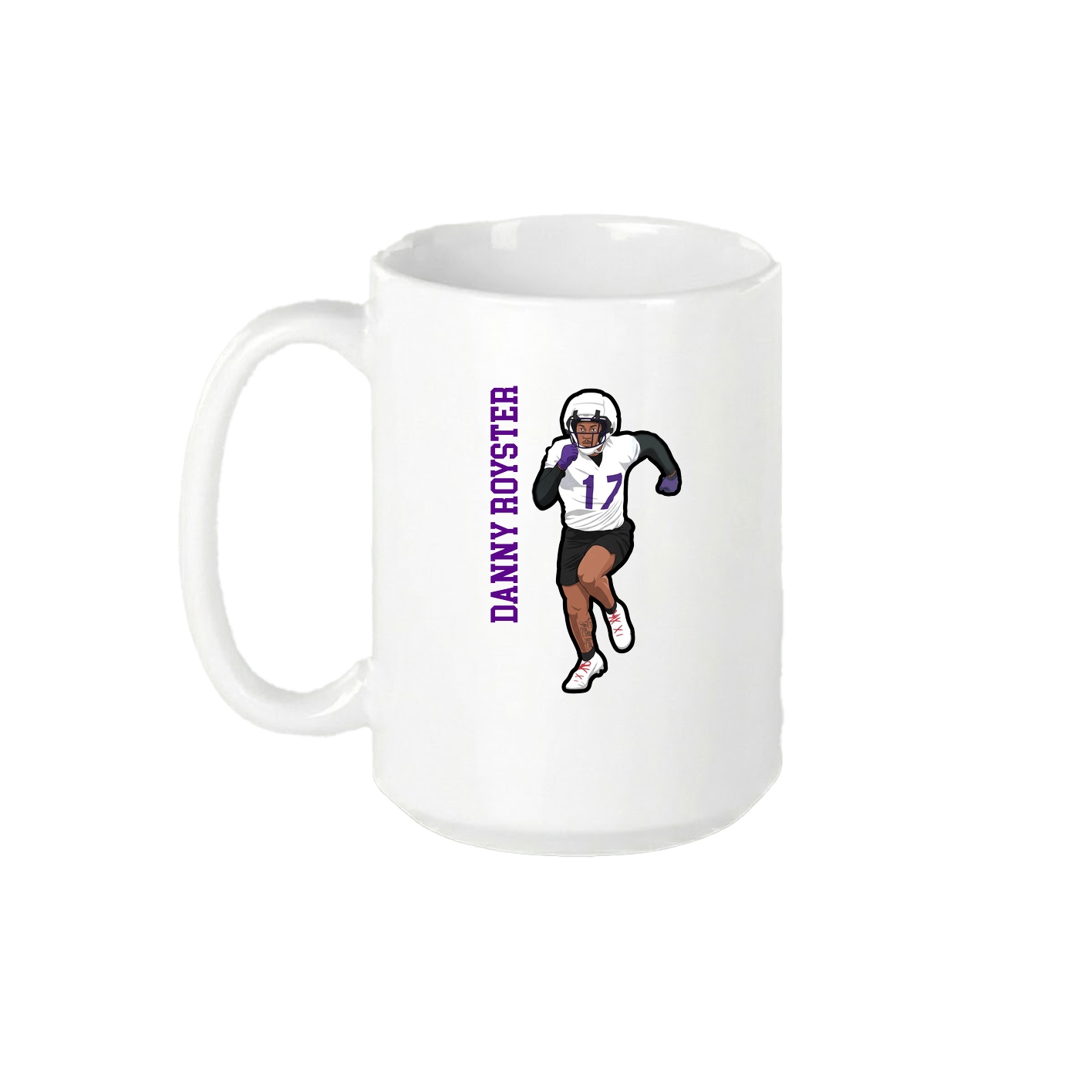 15oz Coffee Mug — Name Vertical in White