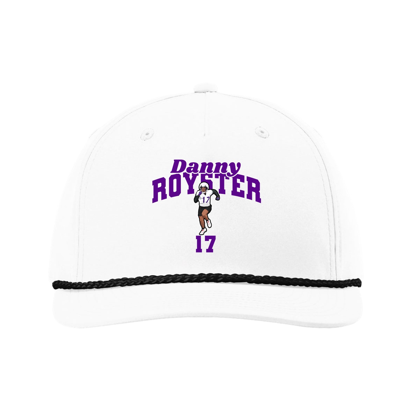 Five-Panel Classic Rope Cap — Signature Arch in White