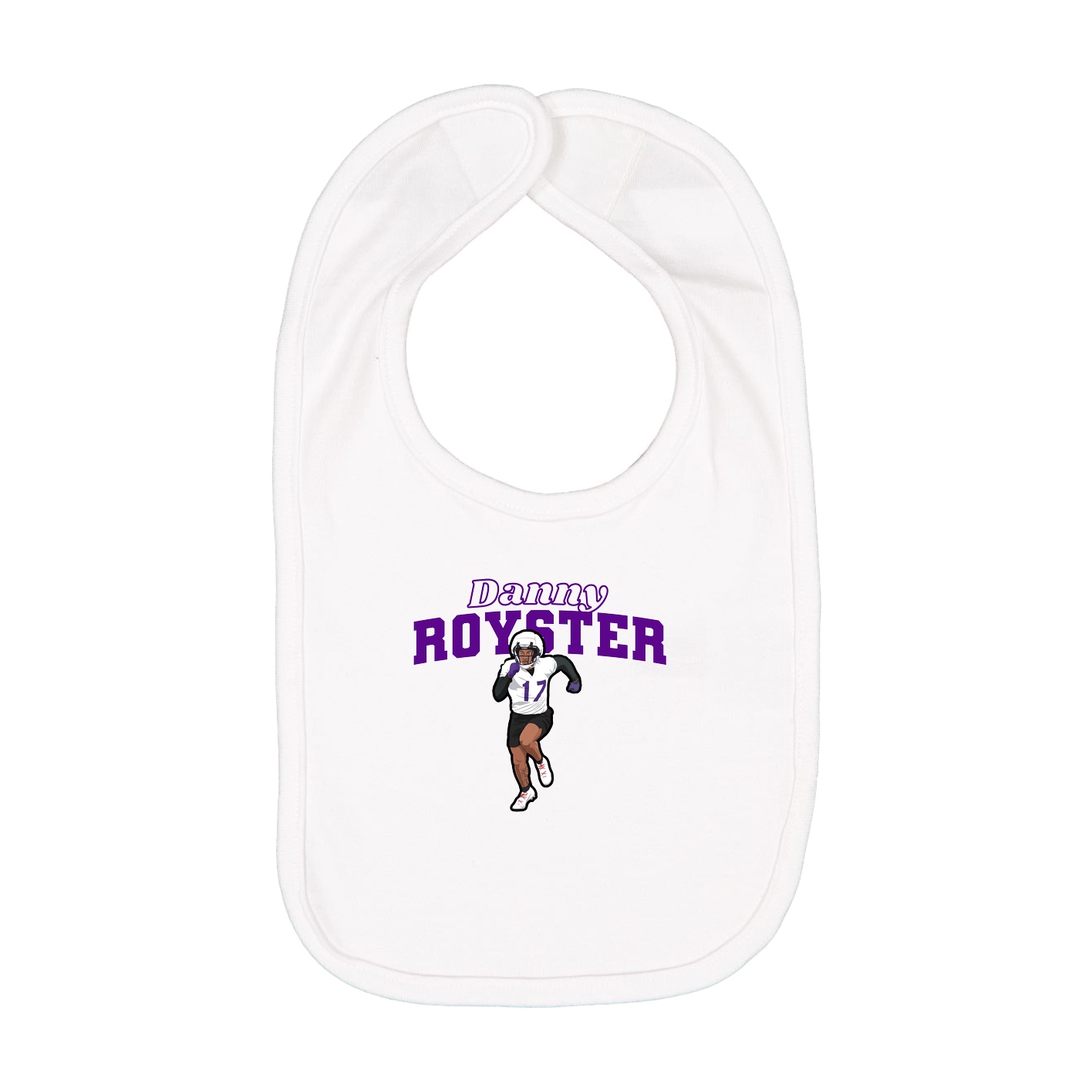 Infant Bib — Name Arch in White