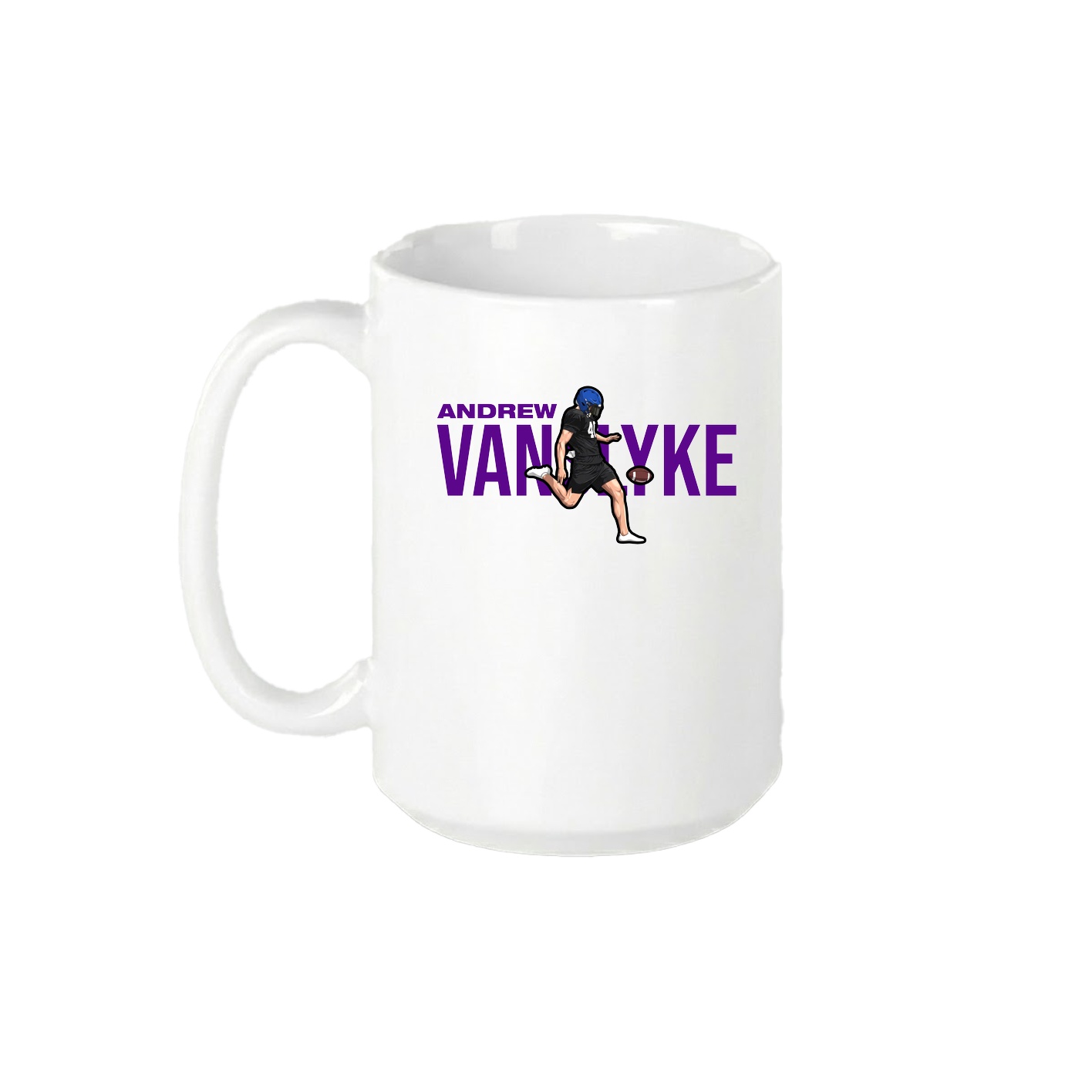 15oz Coffee Mug — Player Name in White