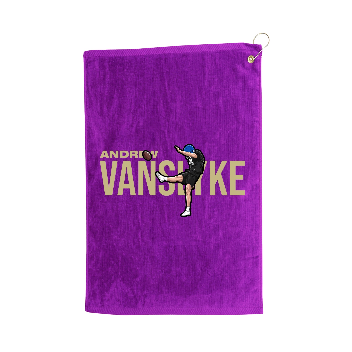Golf Towel — Player Name in Purple