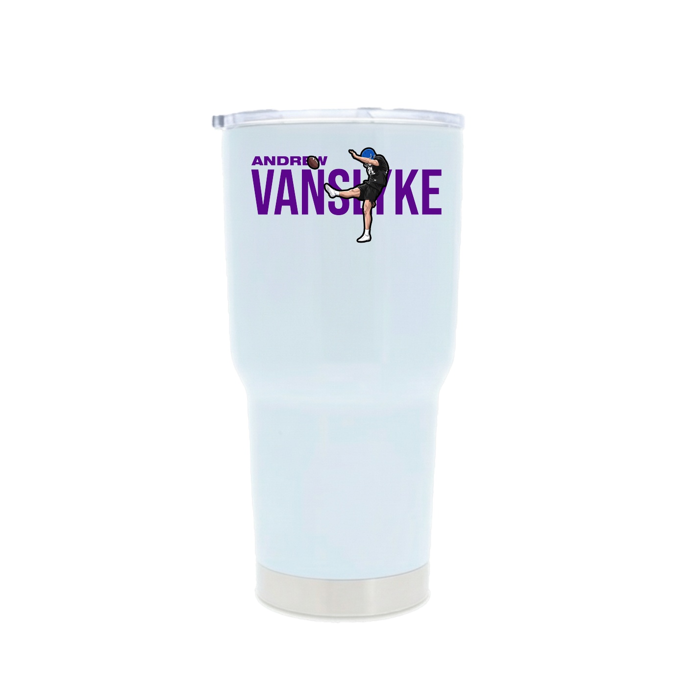 30oz Stainless Steel Tumbler — Player Name in White