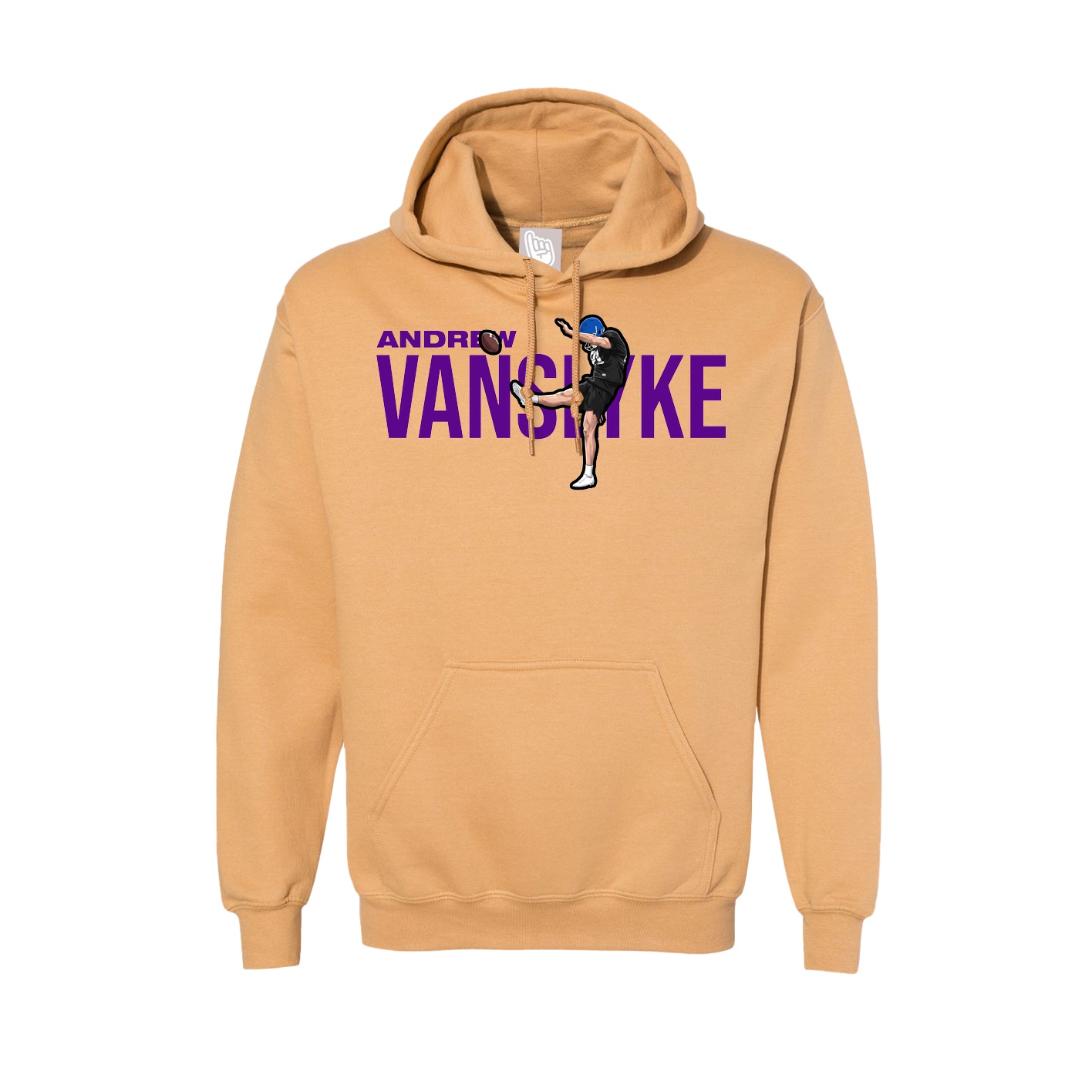 Hoodie — Player Name in Vegas Gold