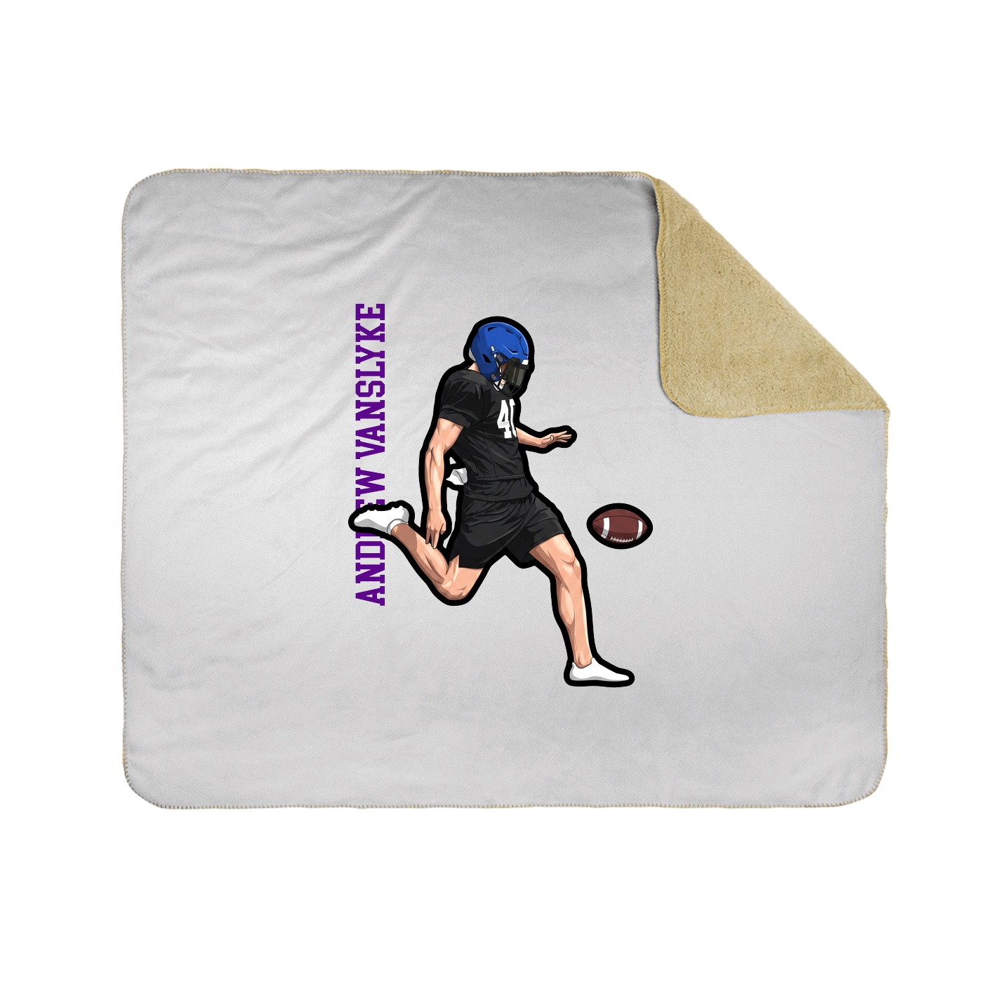 Throw Blanket — Name Vertical in White