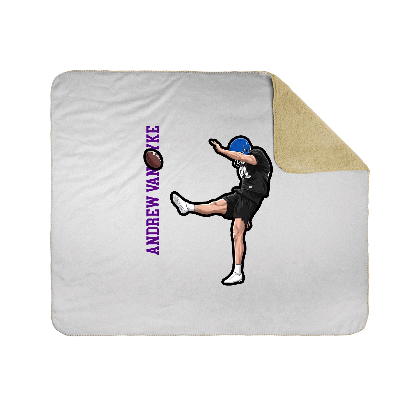 Throw Blanket — Name Vertical in White