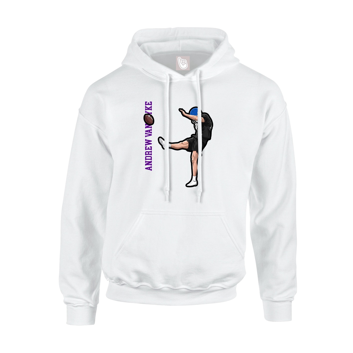 Hoodie — Name Vertical in White