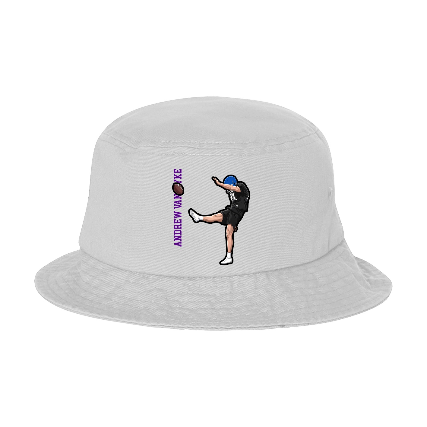 Bucket Cap — Name Vertical in White