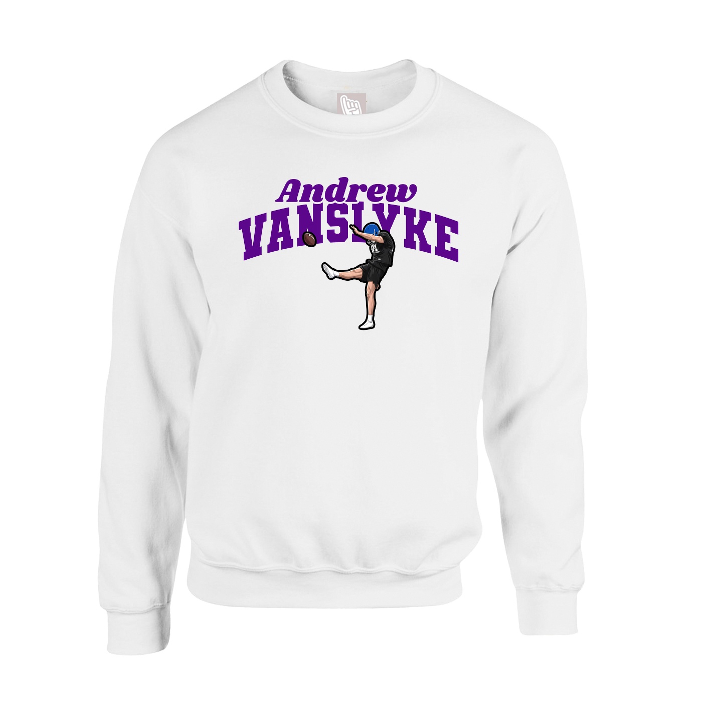 Fleece Crew — Signature Arch in White