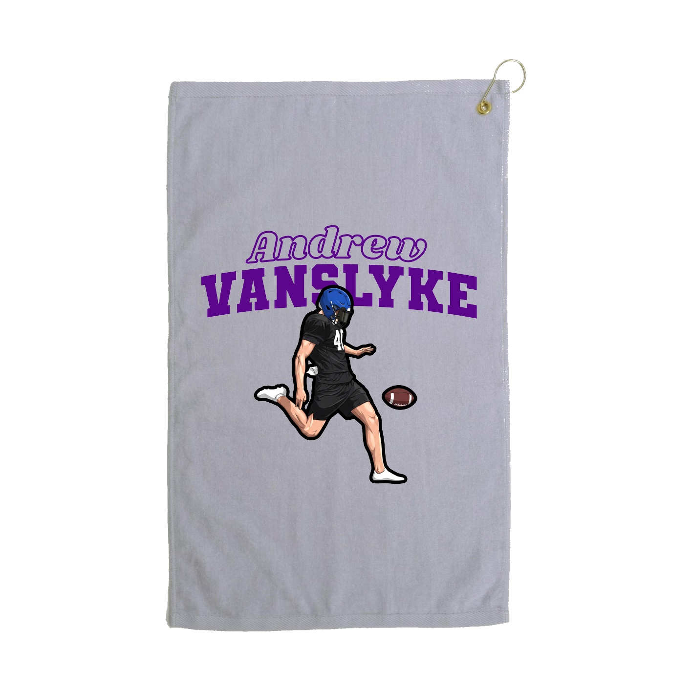 Golf Towel — Name Arch in Grey