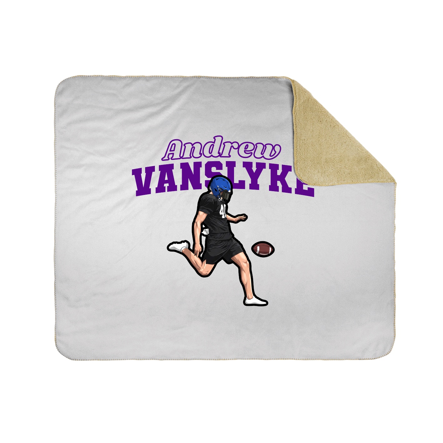 Throw Blanket — Name Arch in White