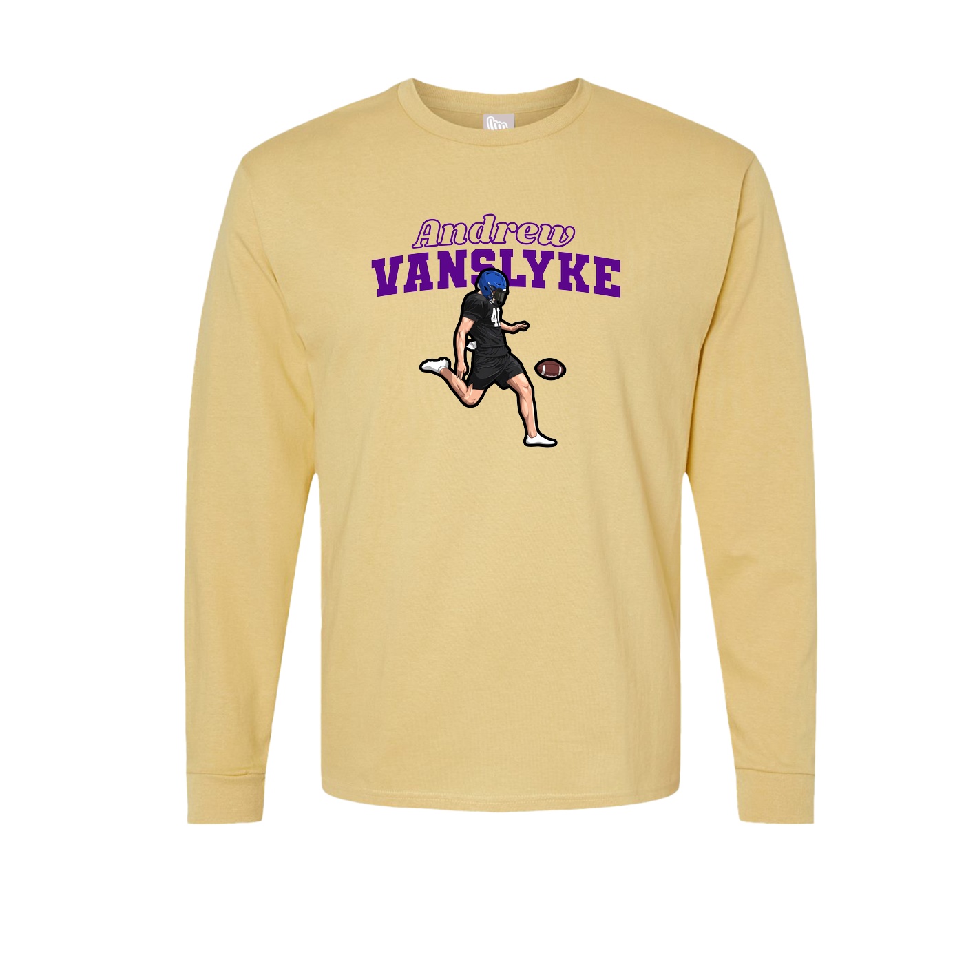 Long Sleeve Tee — Name Arch in Vegas Gold
